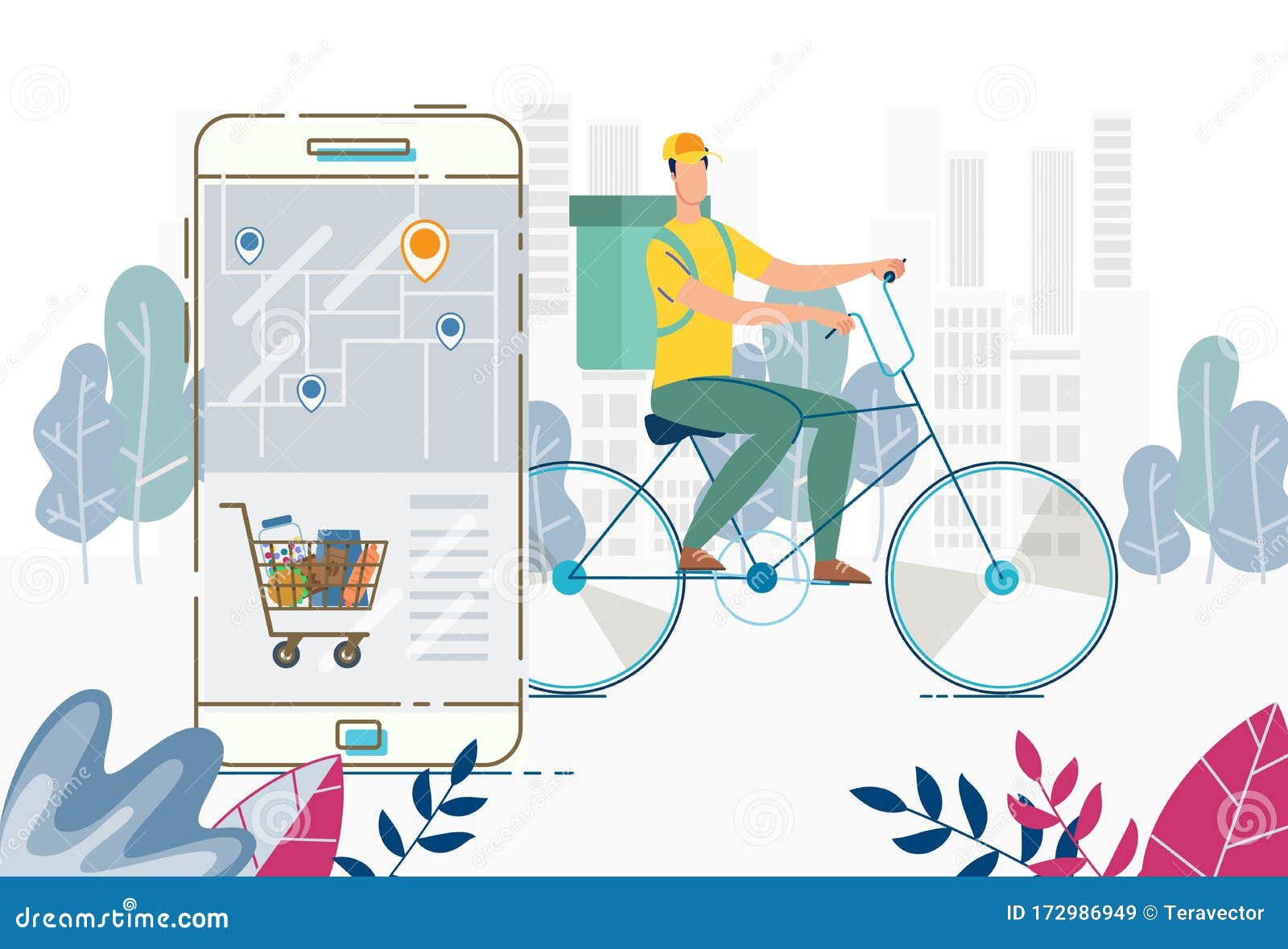 order delivery anywhere food basket via mobile app