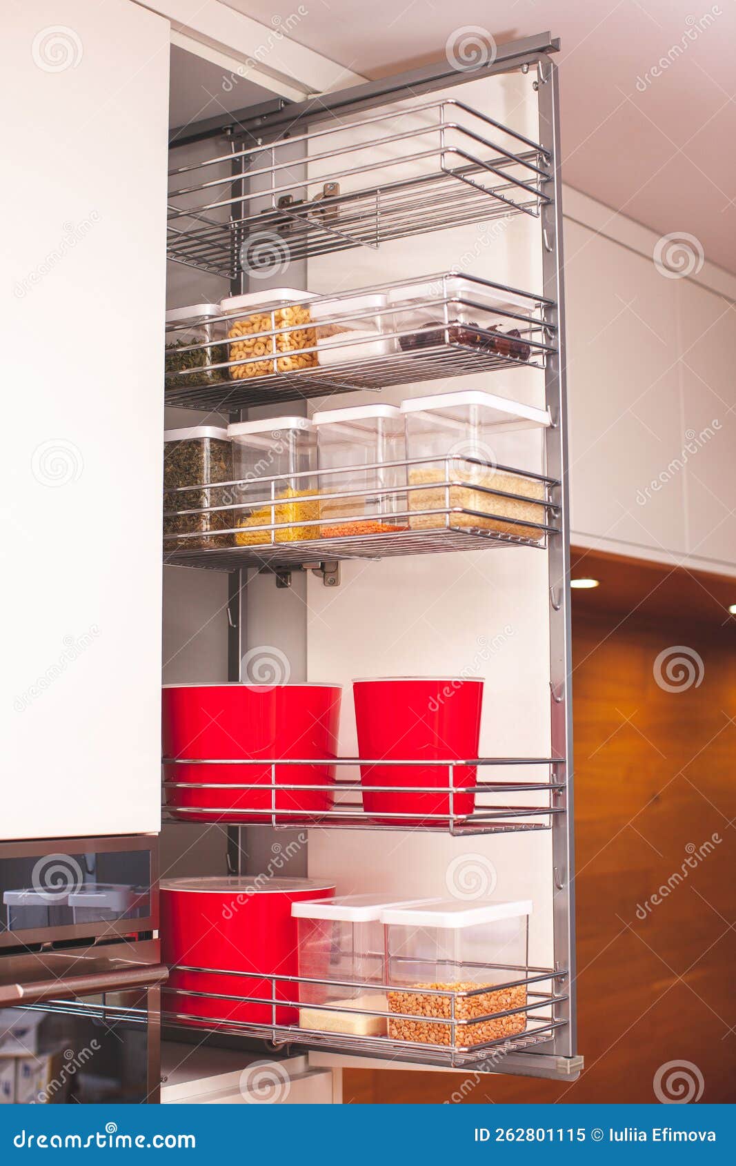Order in the Kitchen. Storage System. Stock Image Image of konmari