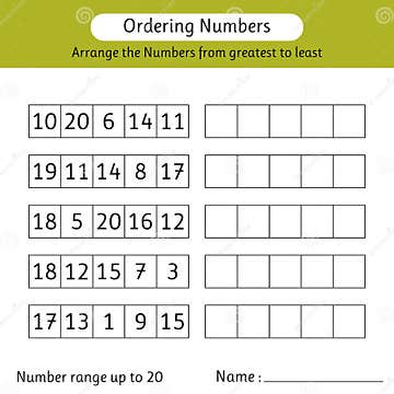 Ordering Numbers 1 To 20 Worksheet Math Resource Twinkl Ordering Numbers To 20 Worksheet 