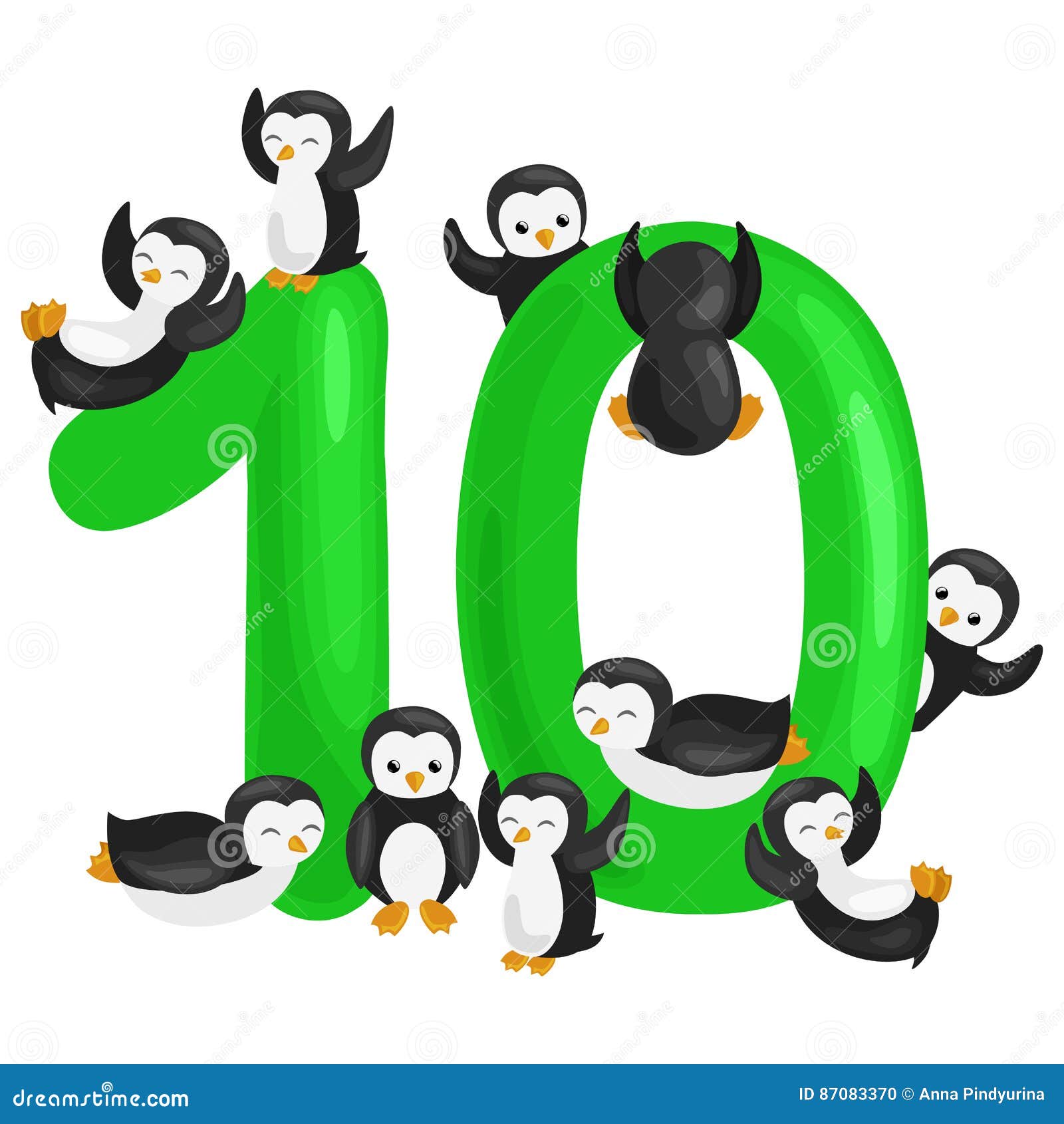 Ordinal Number 10 for Teaching Children Counting Ten Penguins with the  Ability To Calculate Amount Animals Abc Alphabet Stock Vector -  Illustration of numeral, count: 87083370