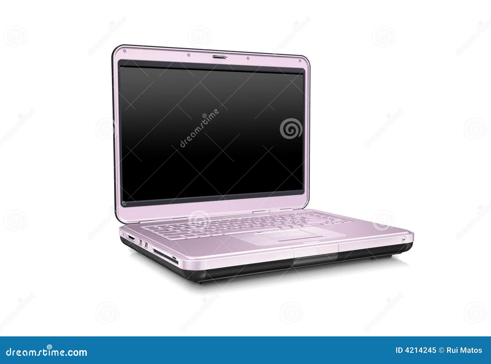 Ordinateur portable rose image stock. Image du type, attrayant