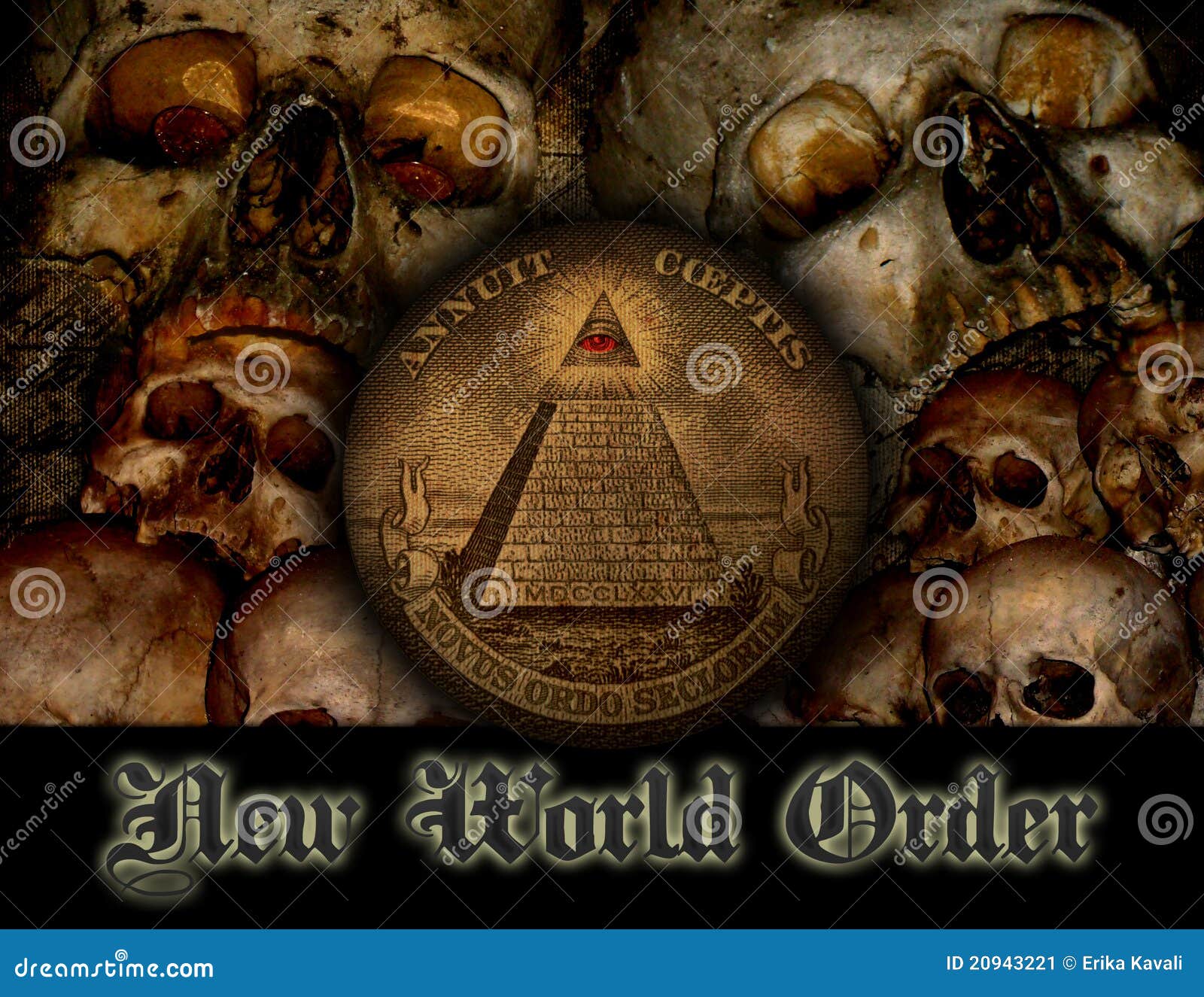 Ordre mondial neuf. Fond neuf de concept d'ordre mondial d'Illuminati