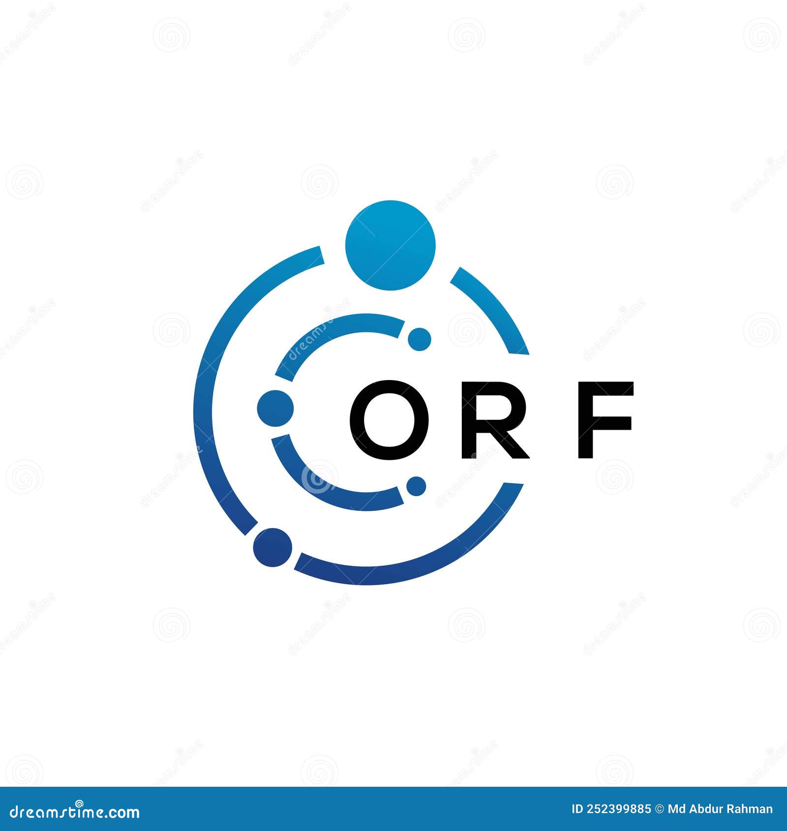 ORF Letter Technology Logo Design On White Background. ORF Creative