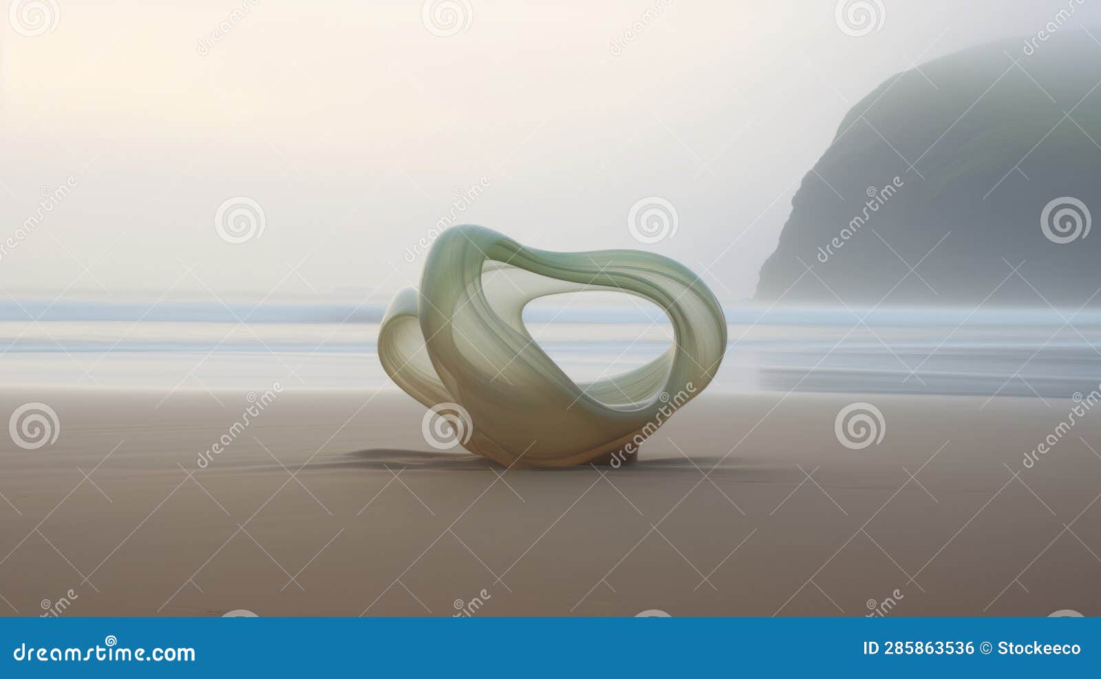 organic architecture: a soft and dreamy generative art sculpture on a sandy beach
