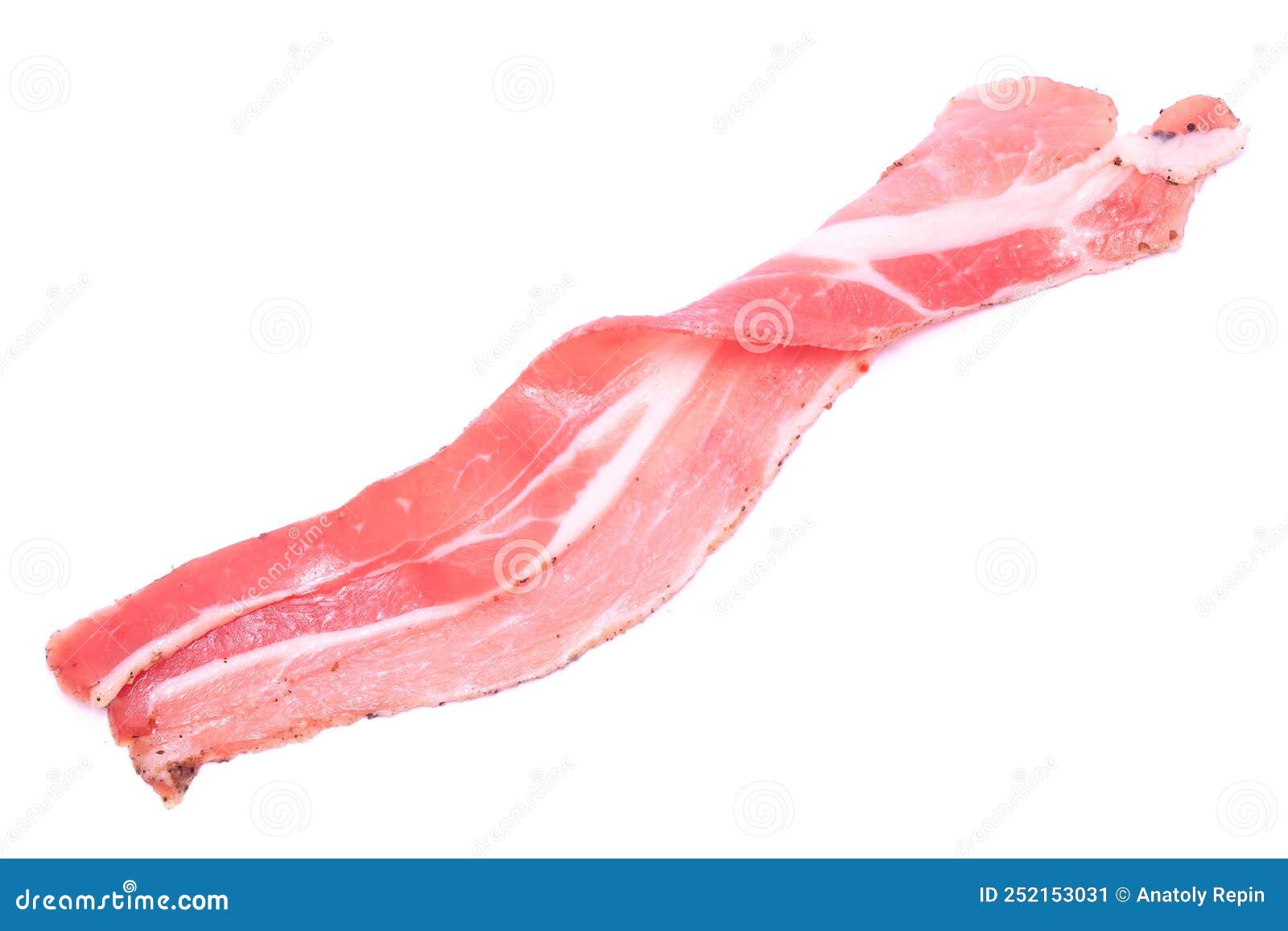 Organic Bacon Meat Isolated on White Background Stock Image Image of