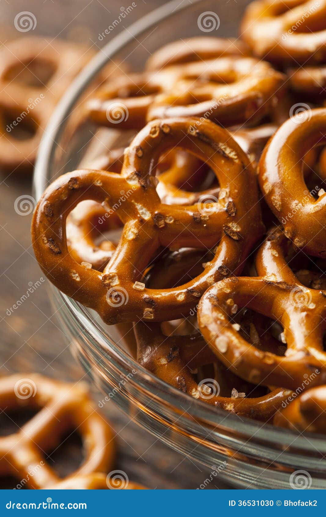 Organic Brown Mini Pretzels with Salt Stock Photo Image of tasty