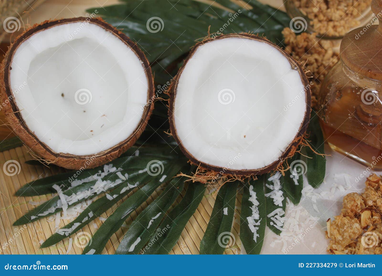 Organic Coconut and Granola with Dried Pineapple and Almonds Stock