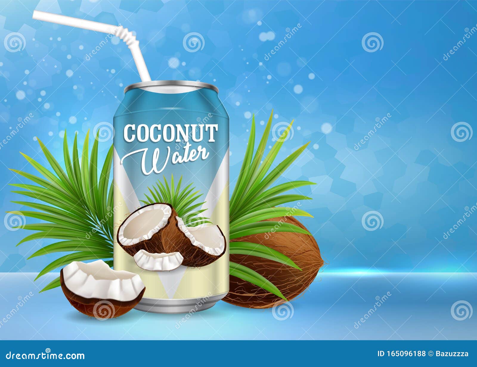 organic coconut water  poster banner template