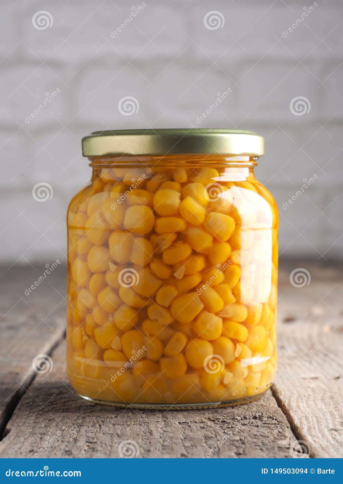 Organic corn in a jar stock photo. Image of corn, green 149503094