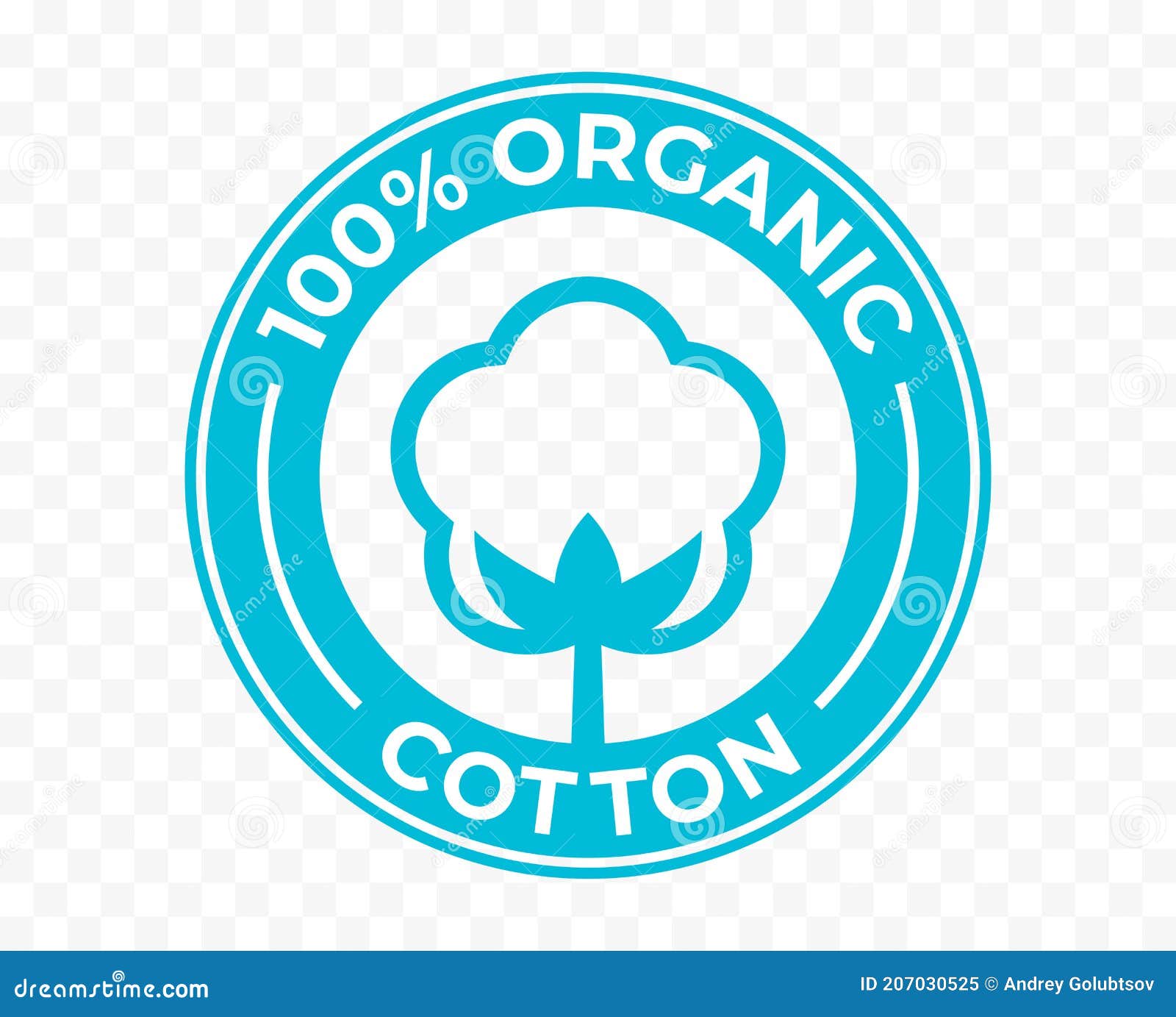 Organic Cotton Flower Icon, 100 Natural Certificate Vector Logo. Cotton ...