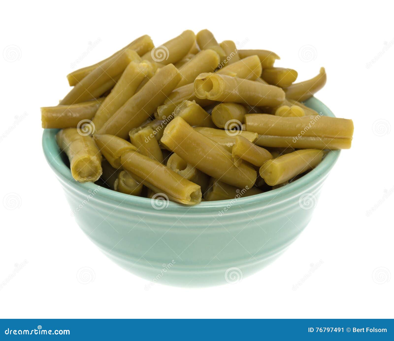 Organic Cut Green Beans in a Bowl Stock Image Image of fiber, full
