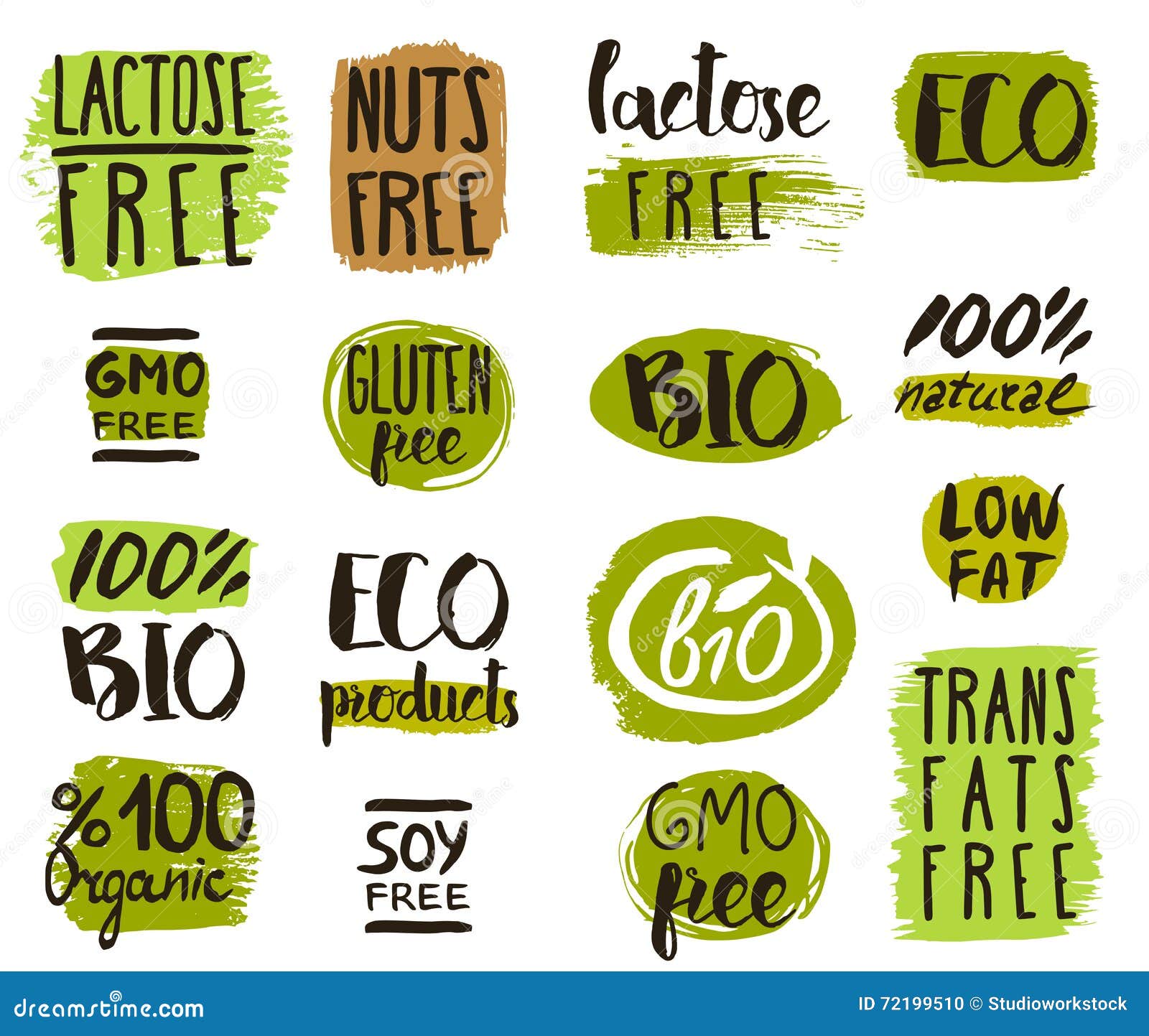 Organic Food Banner Logo Icons Collection Cartoon Organic Food Banner Logo Icons Collection Cartoon