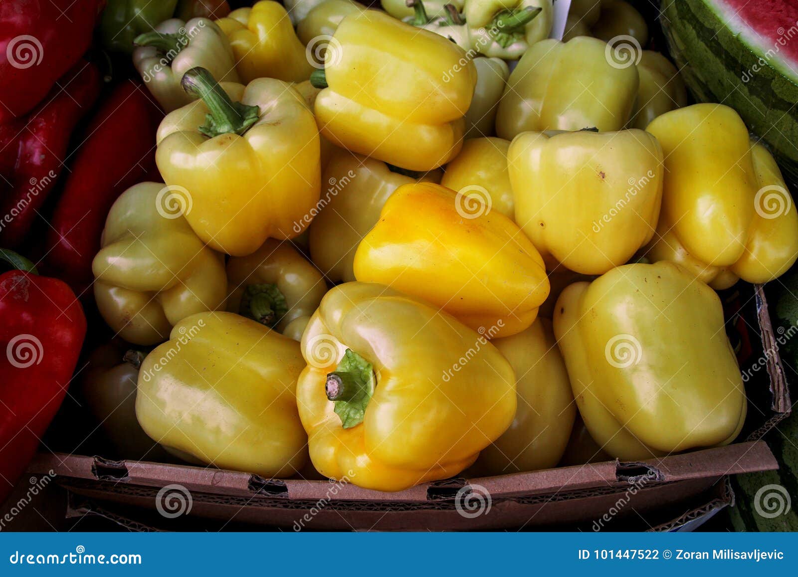 Organic Fresh Yellow Bell Peppers Stock Photo - Image of ...