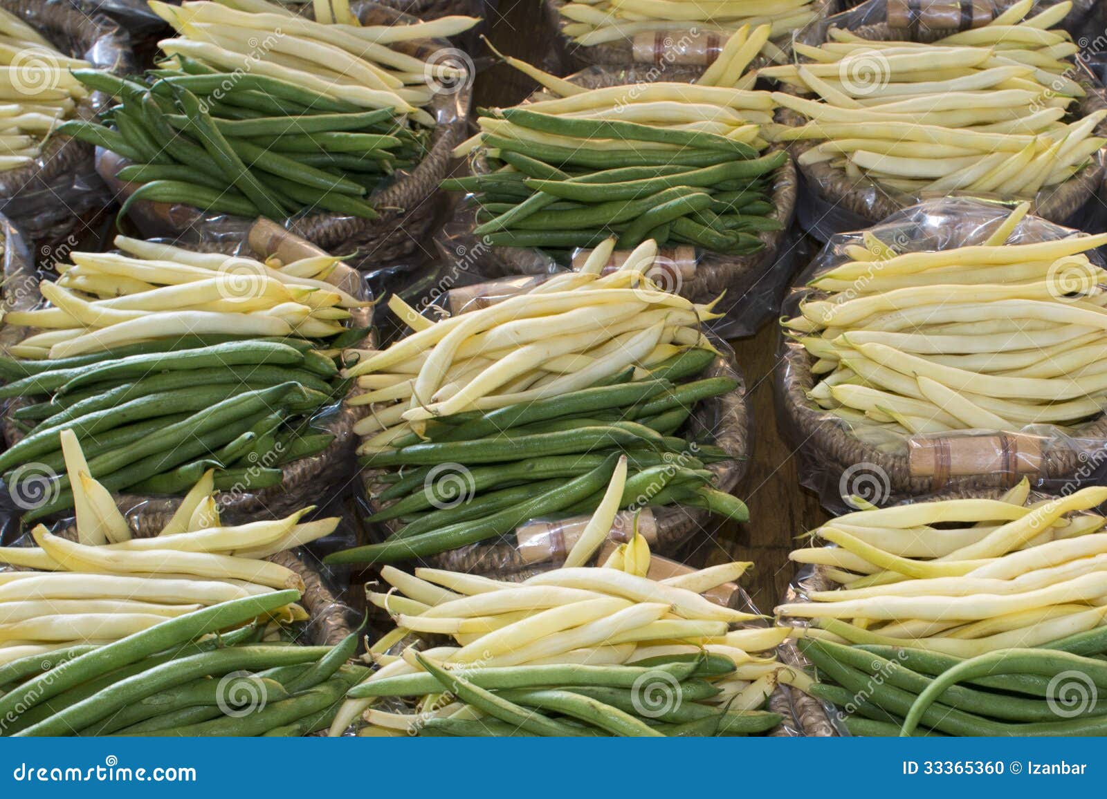 Organic Fruit and Vegetables Green and White Beans Stock Photo Image