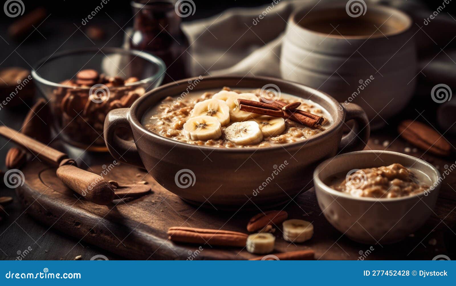 Organic Granola Bowl with Fresh Fruit Toppings Generated by AI Stock