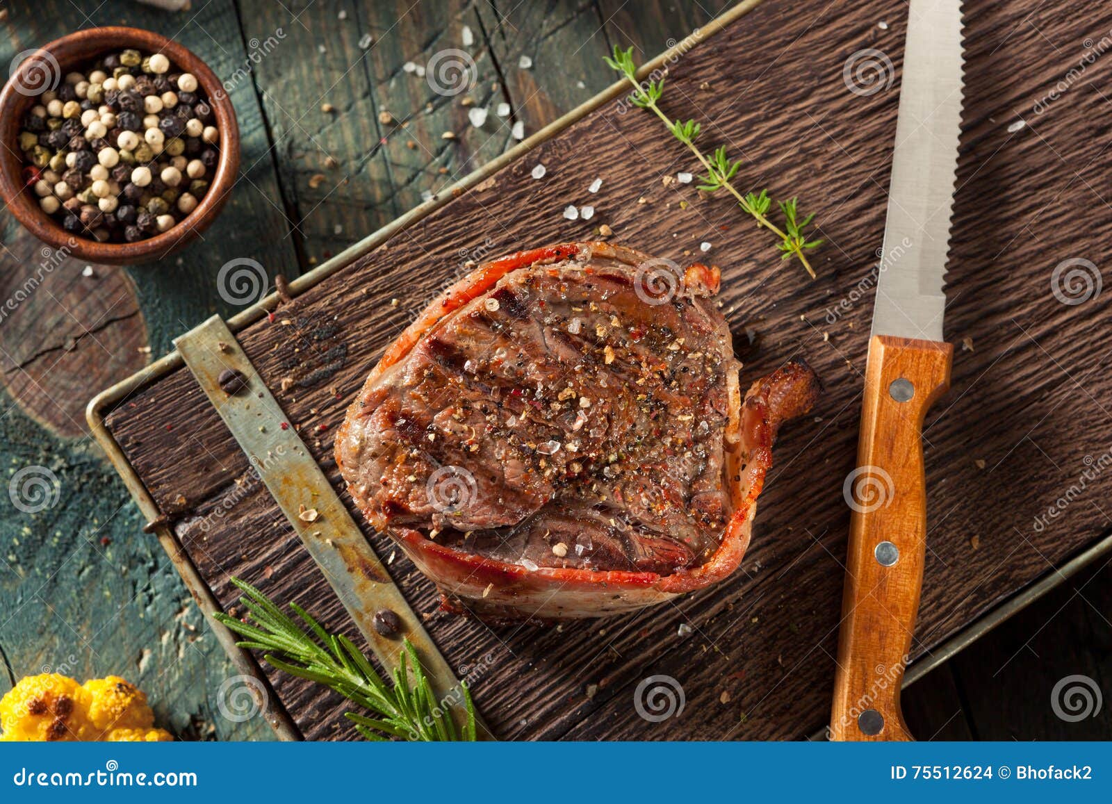 organic grass fed bacon wrapped sirloin steak