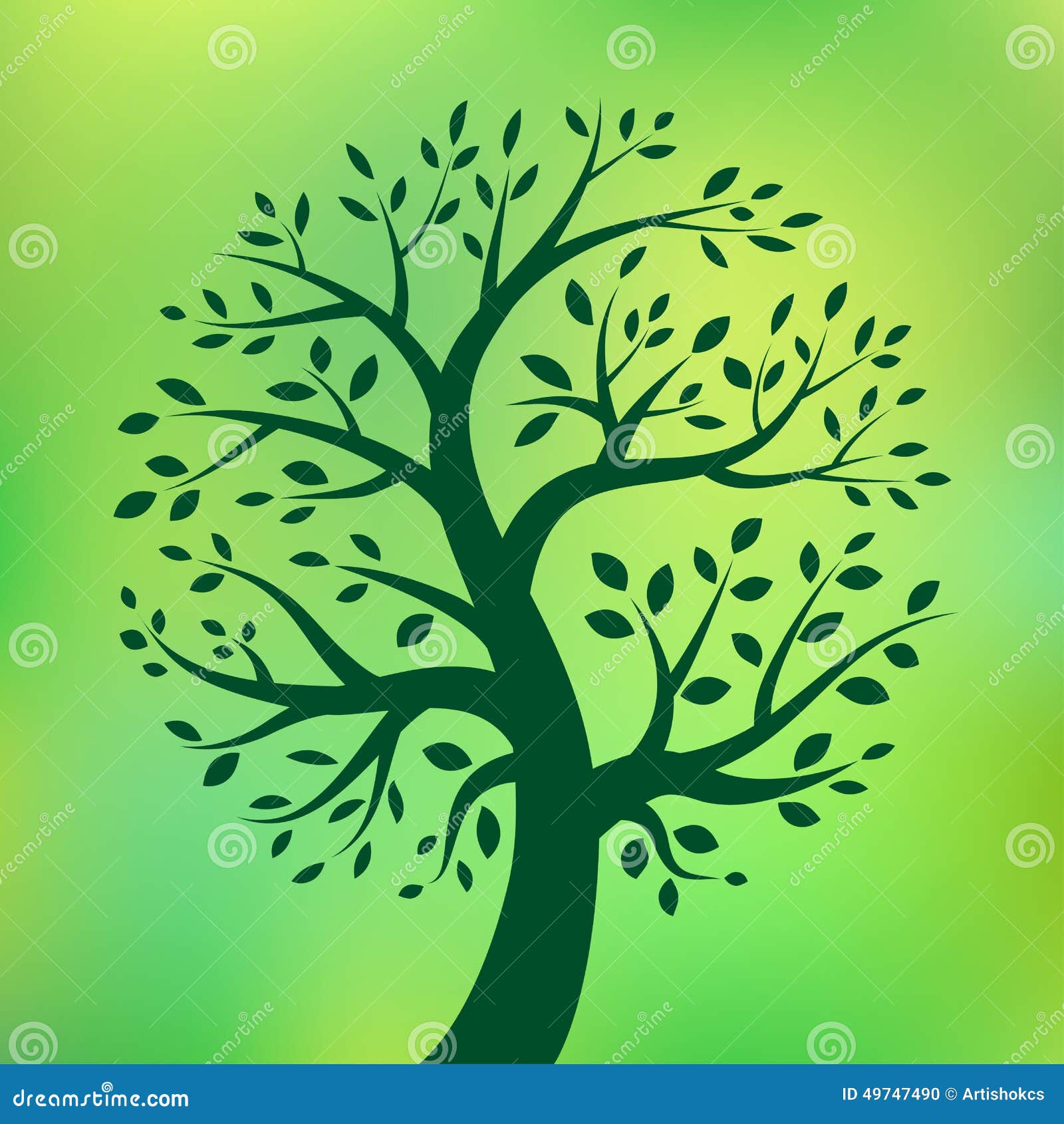  Organic  Green Tree  Eco Emblem Stock Vector 