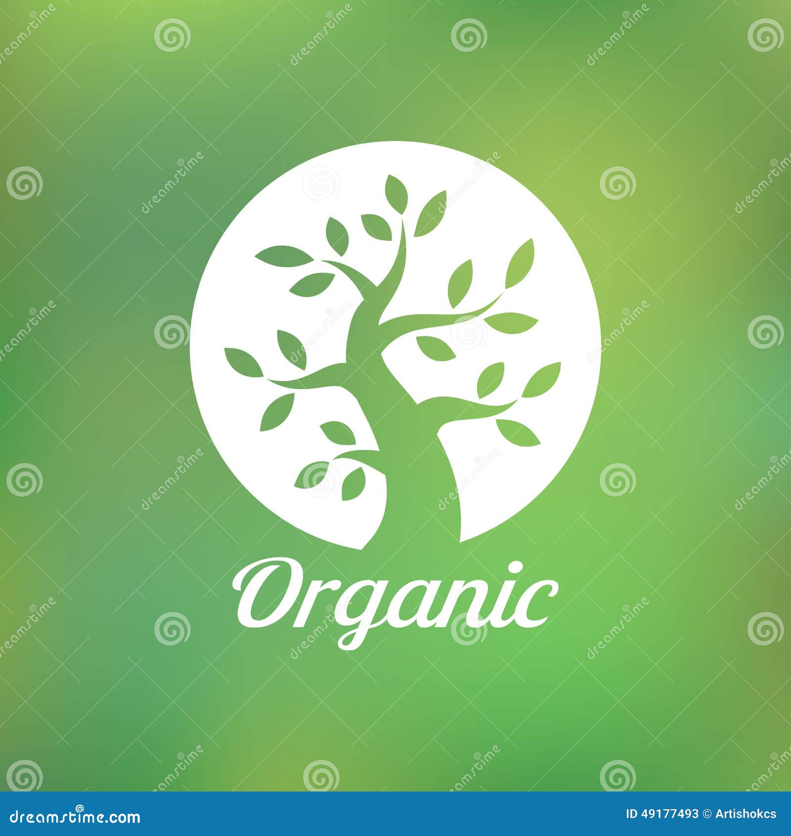  Organic  Green Tree  Logo Eco Emblem Ecology Stock Vector 