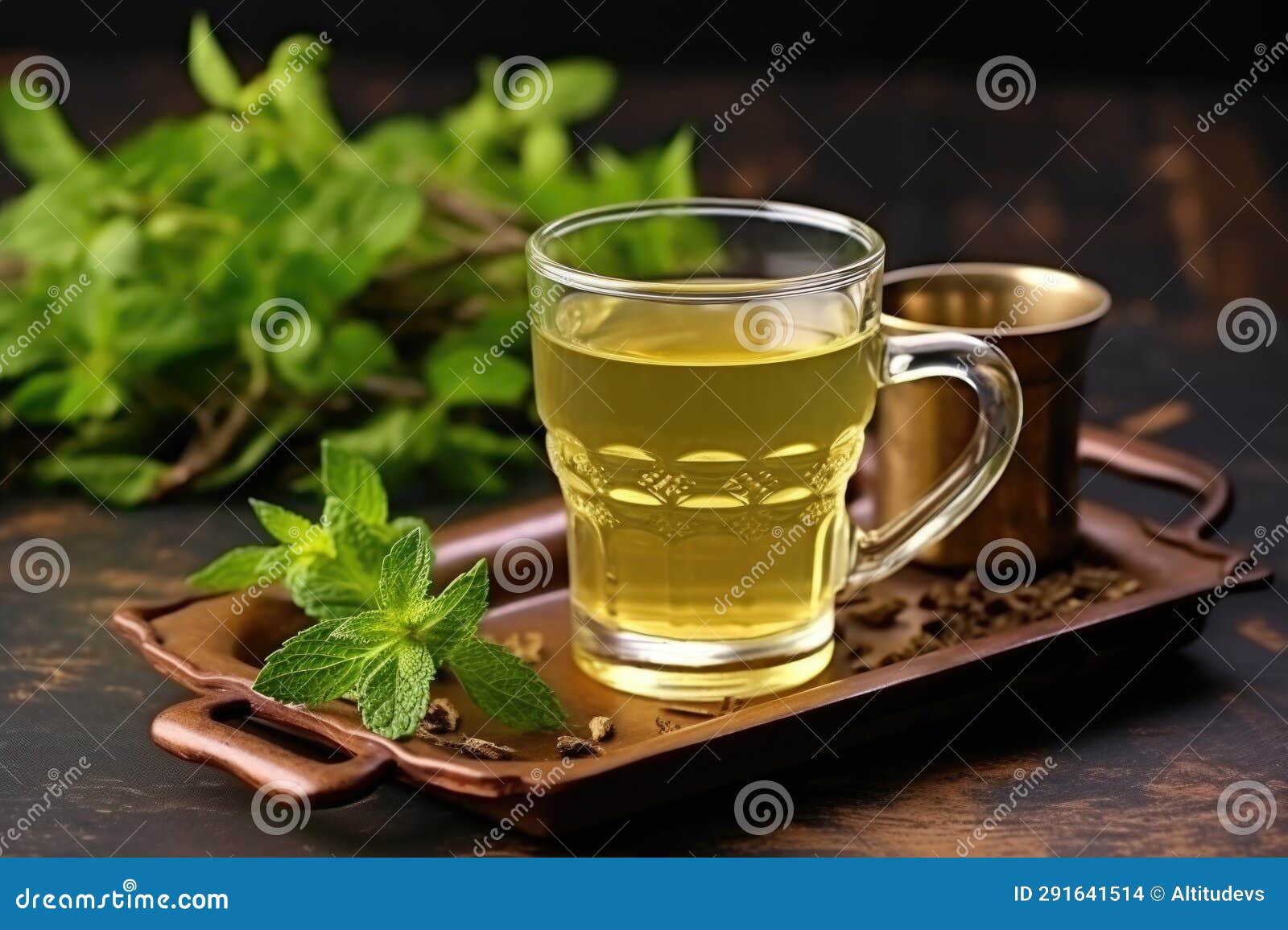 Organic Herbal Tea with Mint Leaves Stock Photo Image of beverage