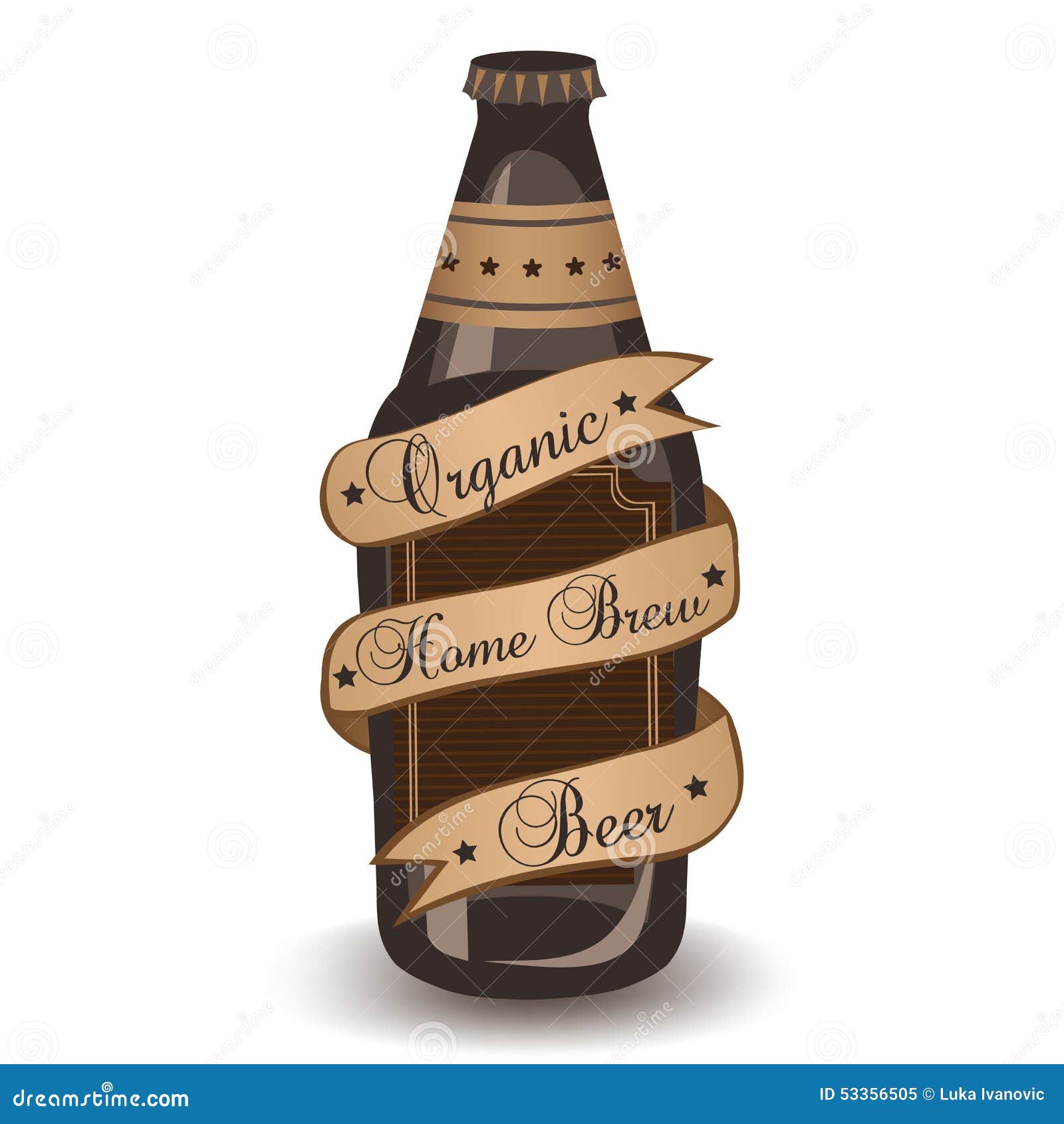 Organic Home Brew Beer stock illustration. Illustration of ribbon 53356505