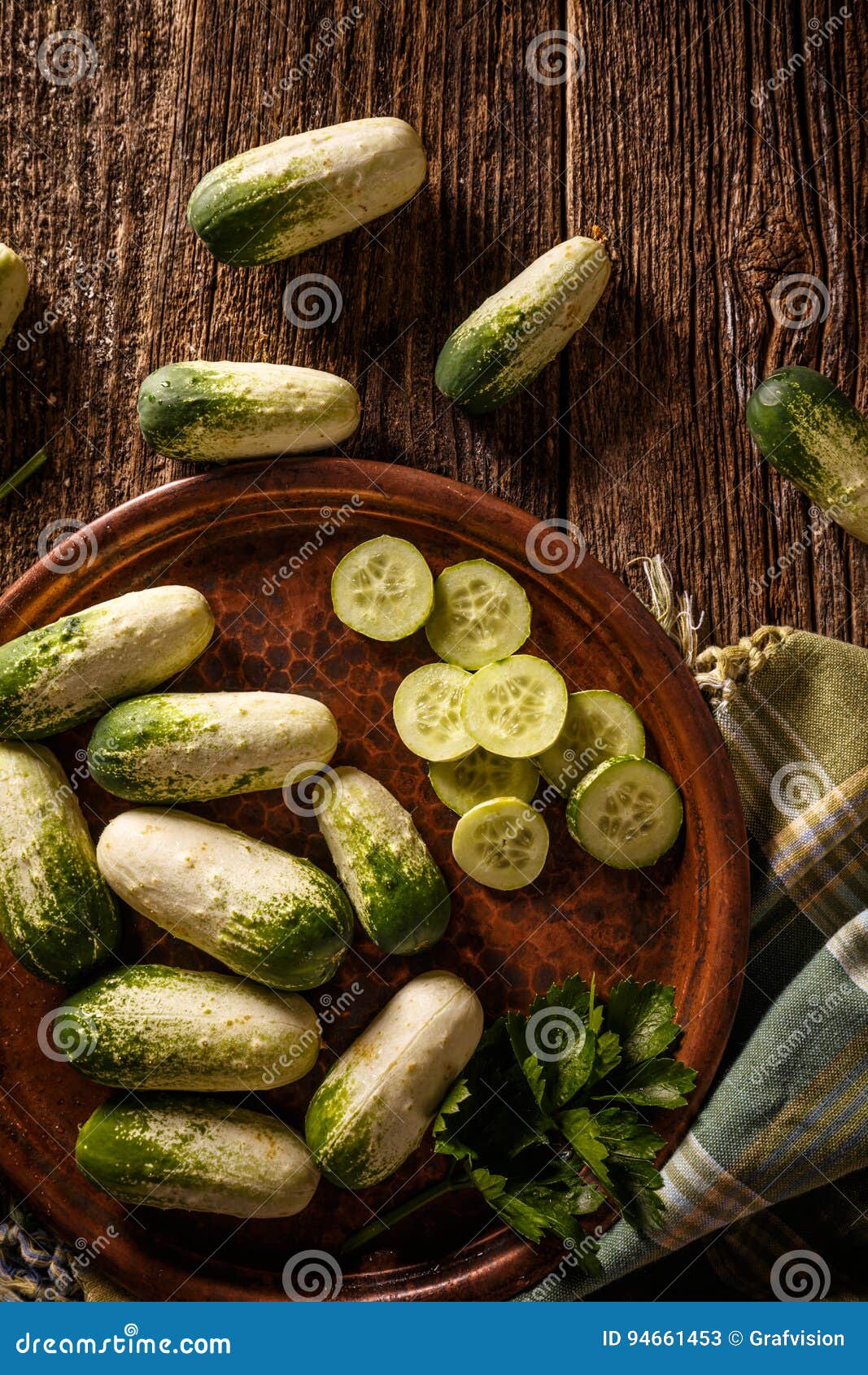 Organic mini cucumbers stock image. Image of wooden, cucumber 94661453
