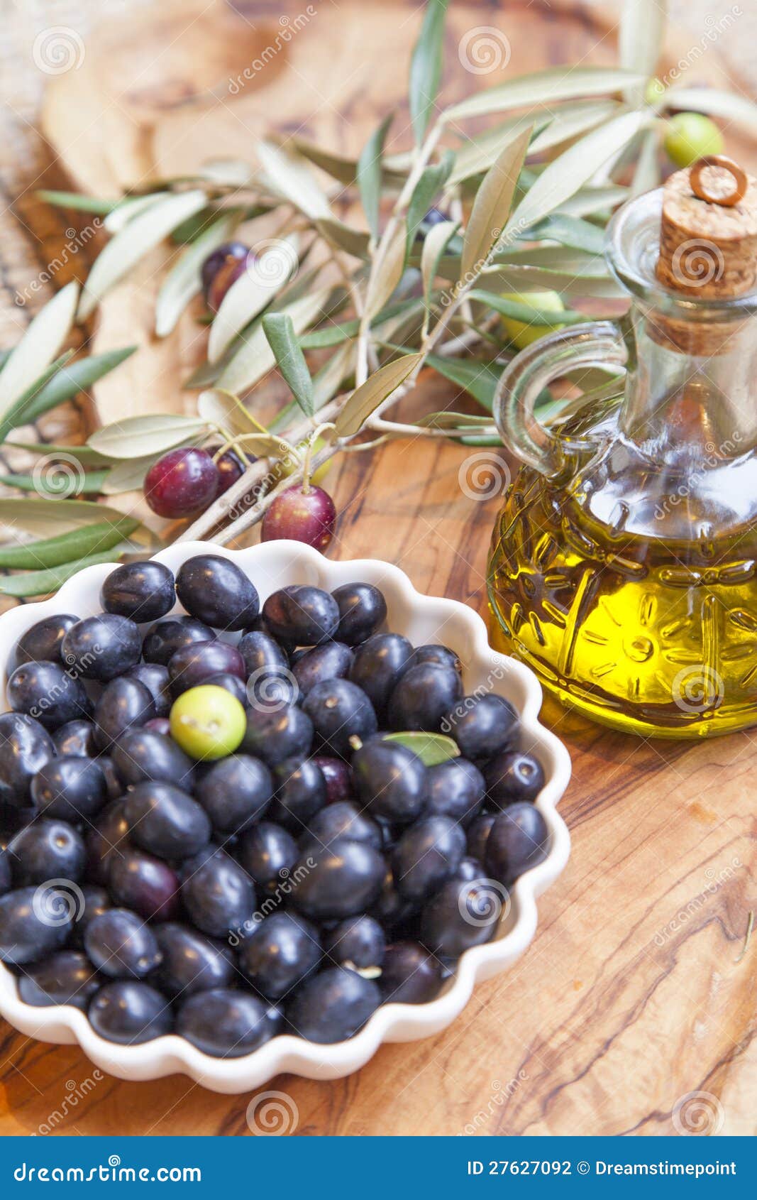 Organic Olives with Olive Oil Decoration Stock Photo Image of fruit