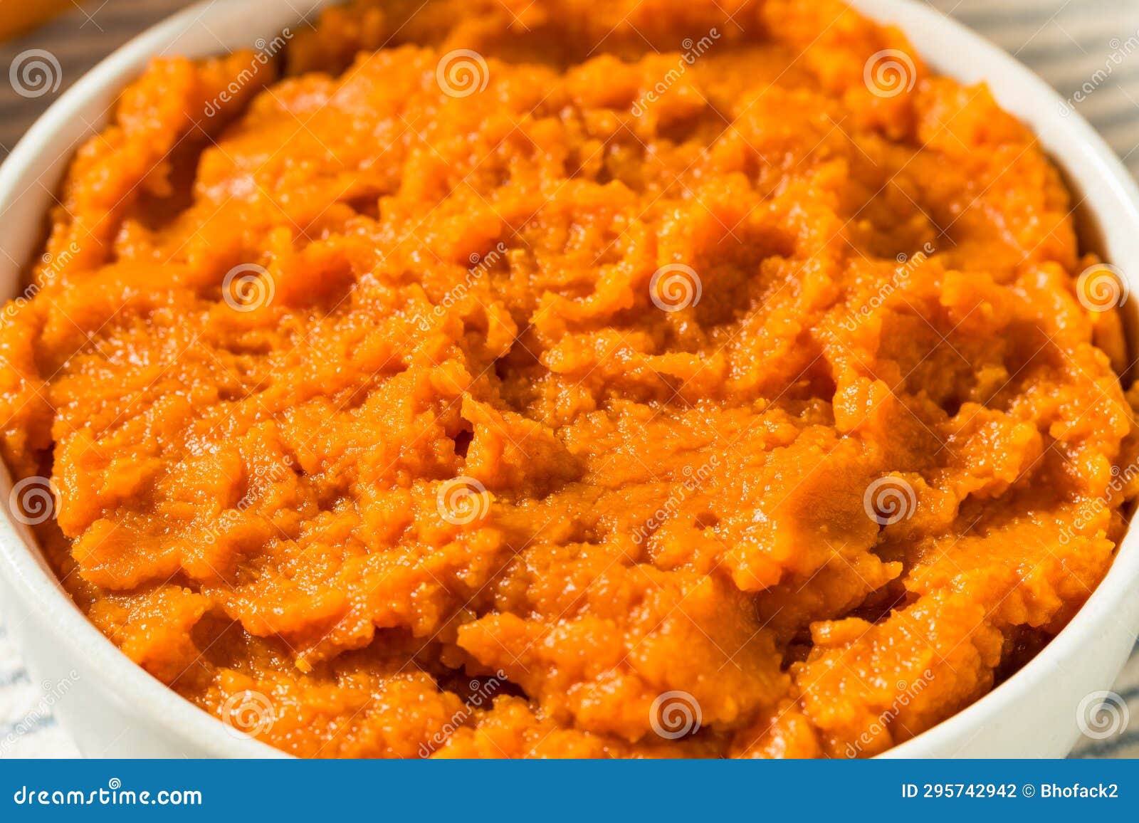 Organic Raw Orange Pumpkin Puree Stock Photo Image of homemade, bowl
