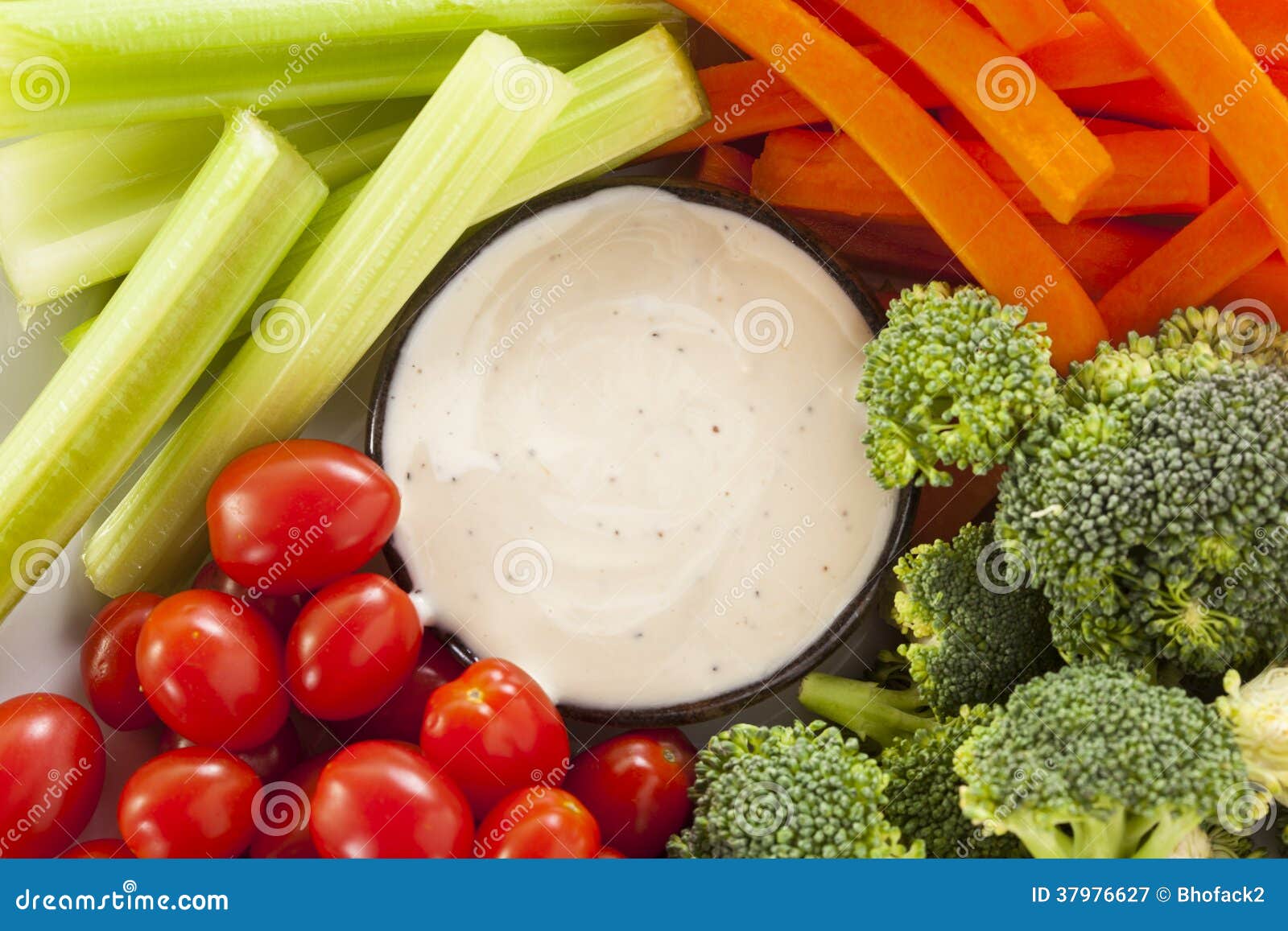 Organic Raw Vegetables with Ranch Dip Stock Image Image of dieting