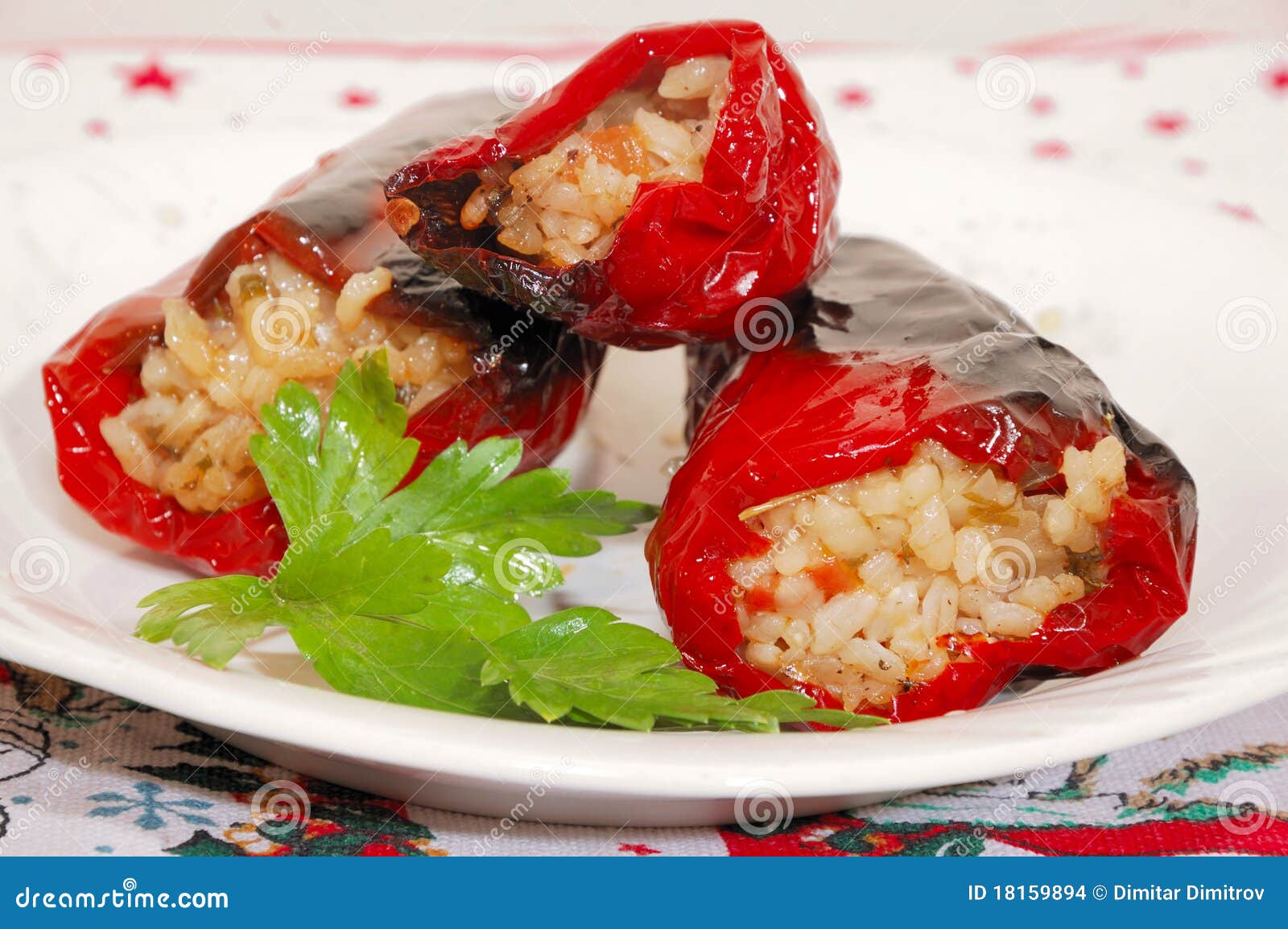 Organic Red Paprika with Mince and Rice Stock Photo Image of vegetable, capsicum 18159894