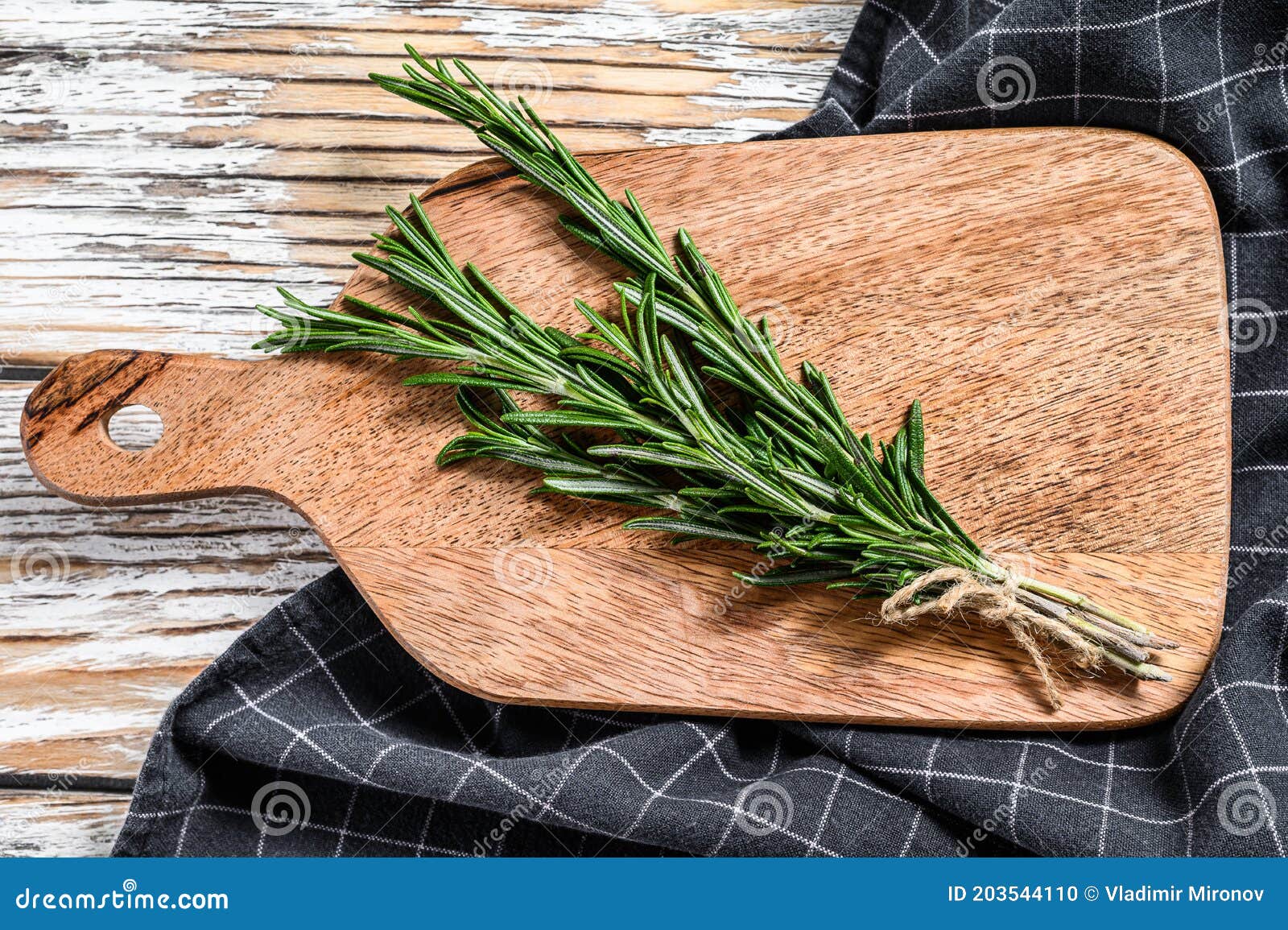 Organic Rosemary. a Bunch of Fresh Herbs. White Background Stock Photo