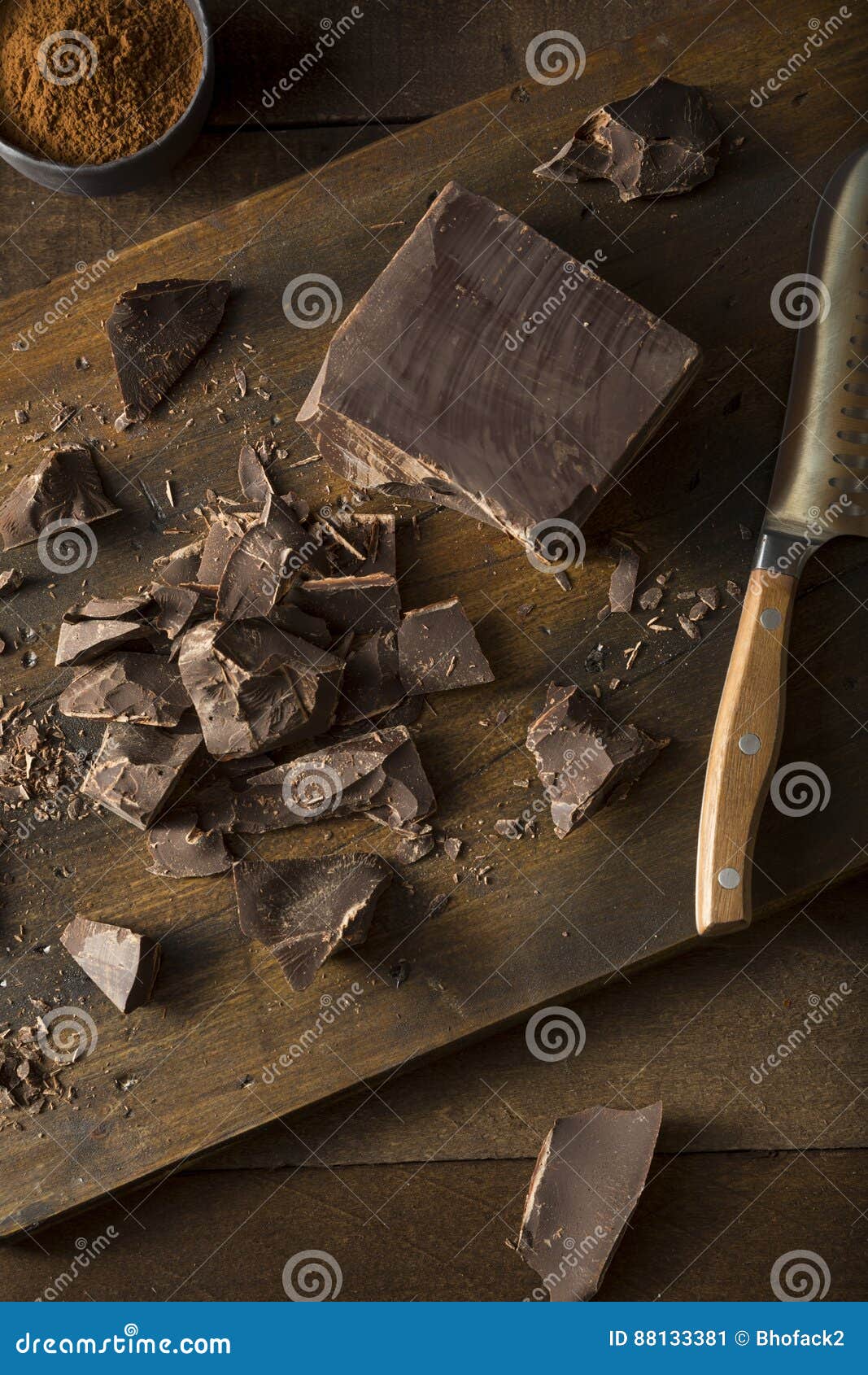 Organic Semi Sweet Dark Chocolate Chunks Stock Image Image of broken