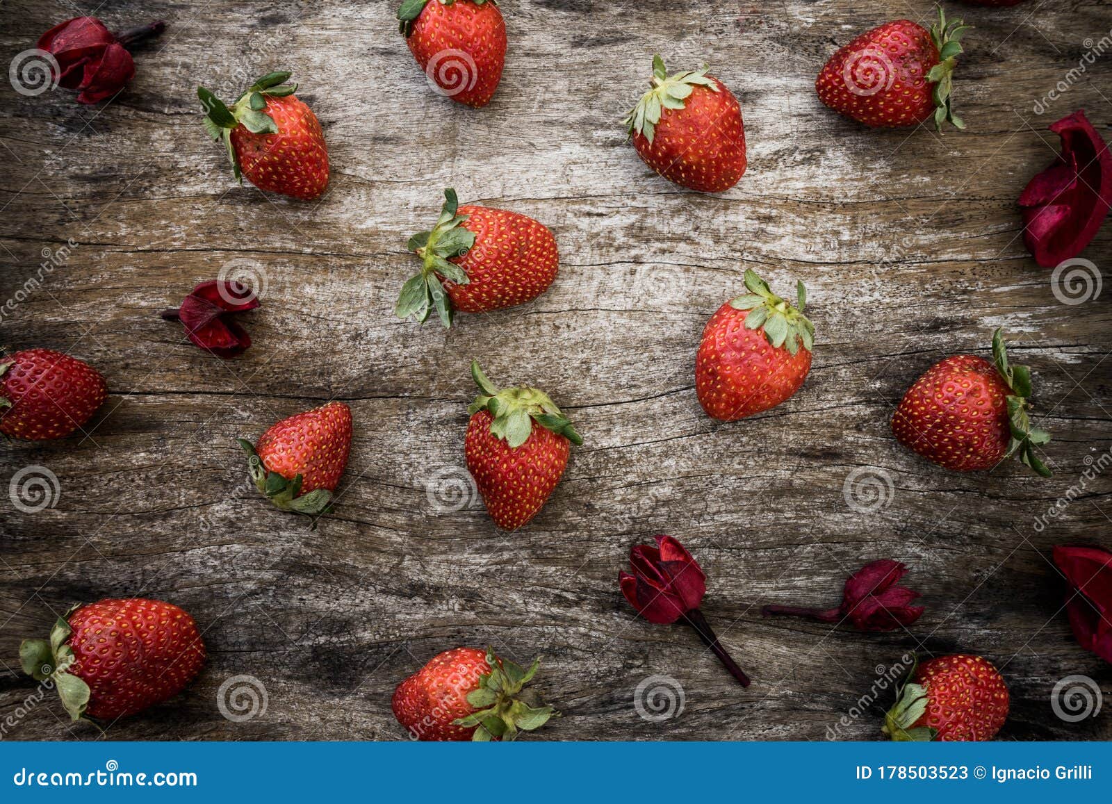 Organic Strawberries on Wood Stock Image Image of sweet, wholesome