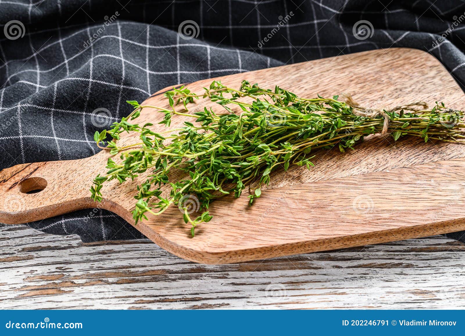 Organic Thyme. a Bunch of Fresh Herbs. White Background Stock Image