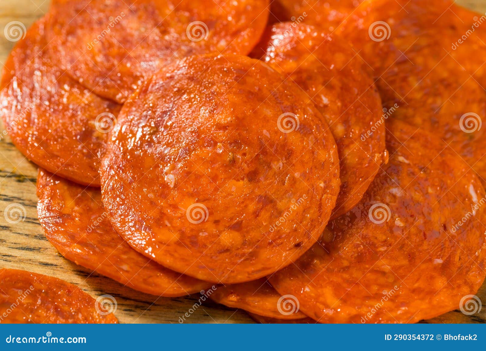 Organic Uncured Pepperoni Slices Stock Photo Image of snack, sliced