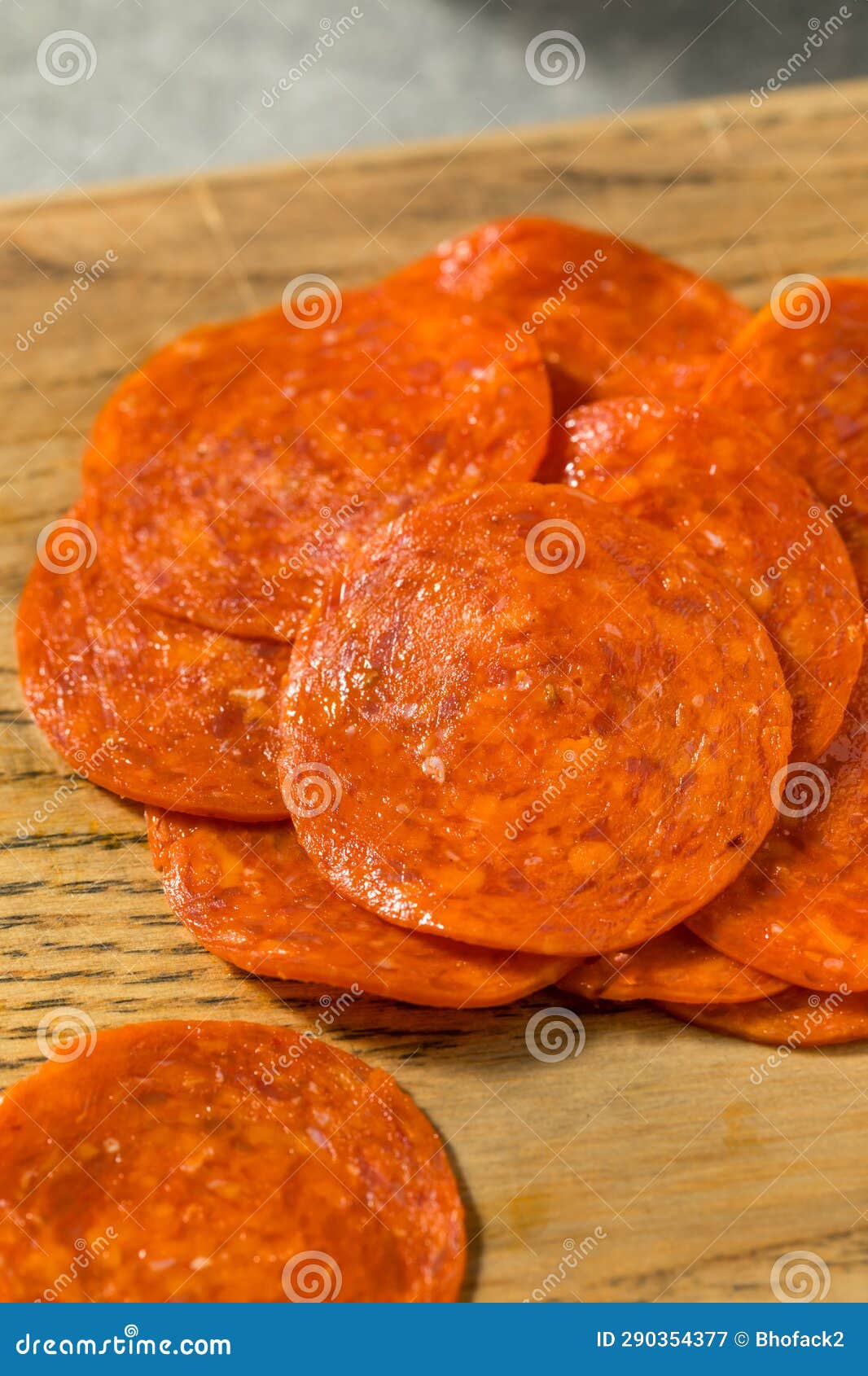 Organic Uncured Pepperoni Slices Stock Image Image of organic, snack