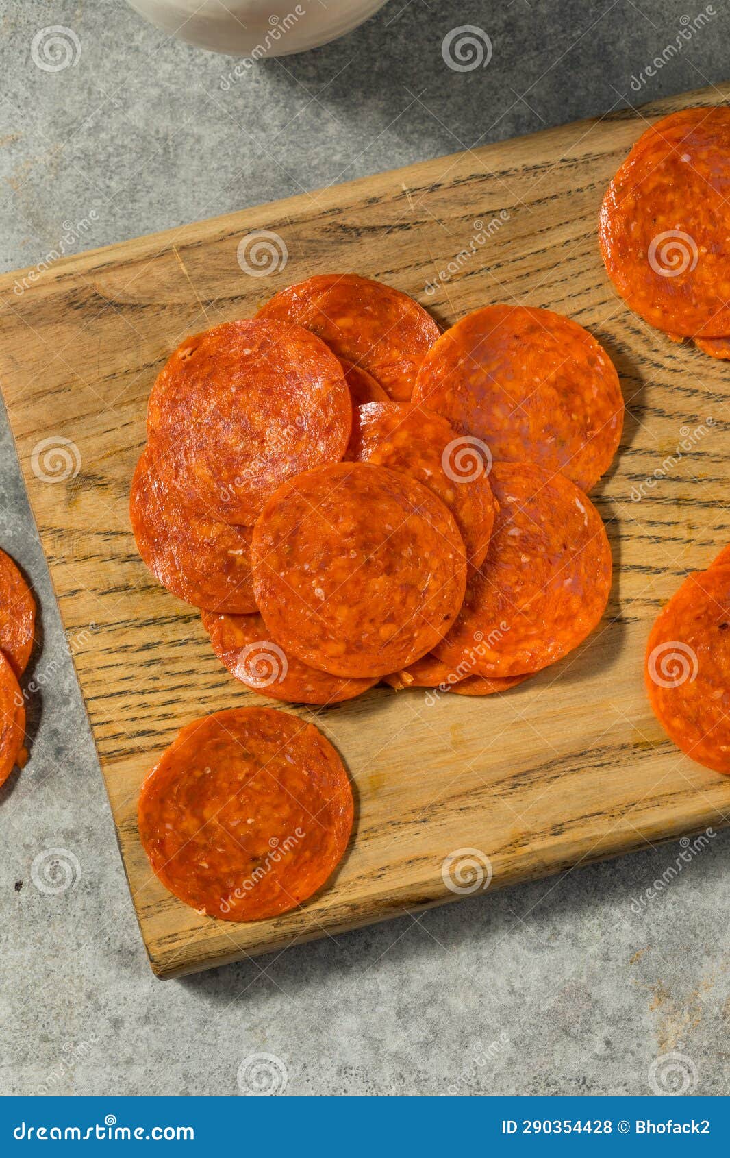 Organic Uncured Pepperoni Slices Stock Photo Image of snack, homemade