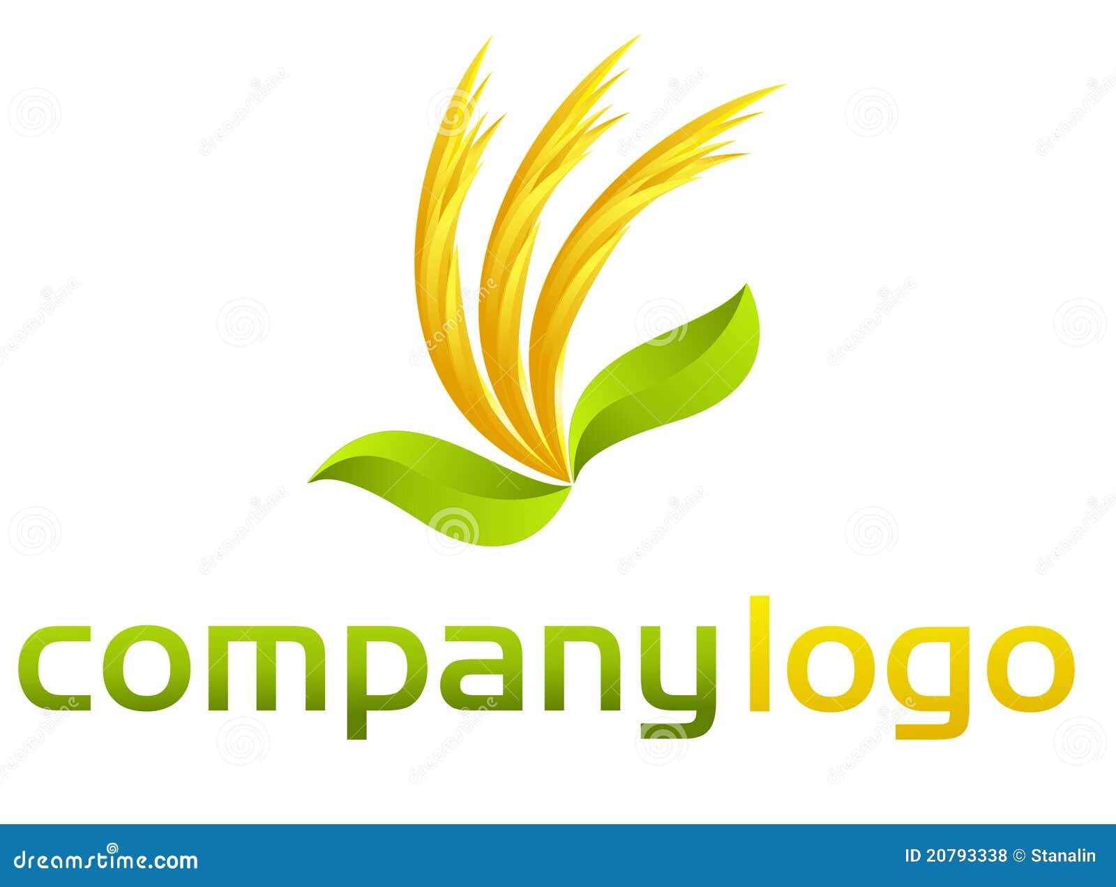 Organic Vector Logo Leafs And Flames Stock Vector Illustration