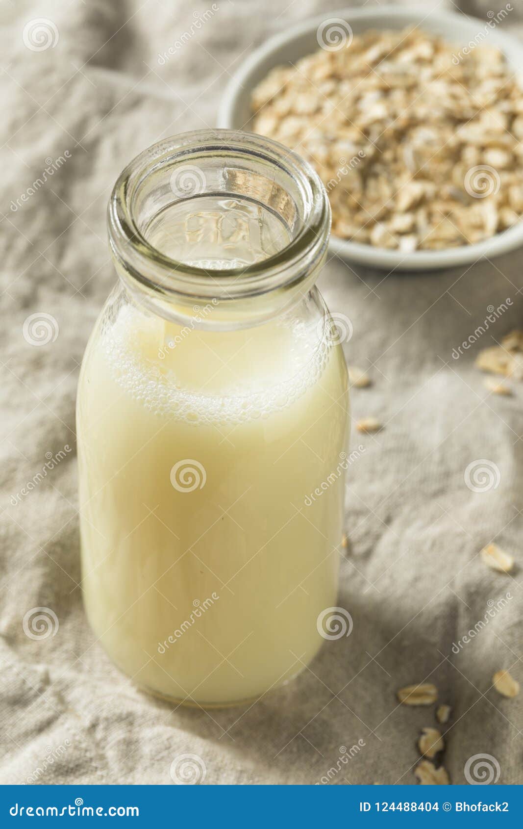 Organic White Oat Milk stock photo. Image of meal, health 124488404