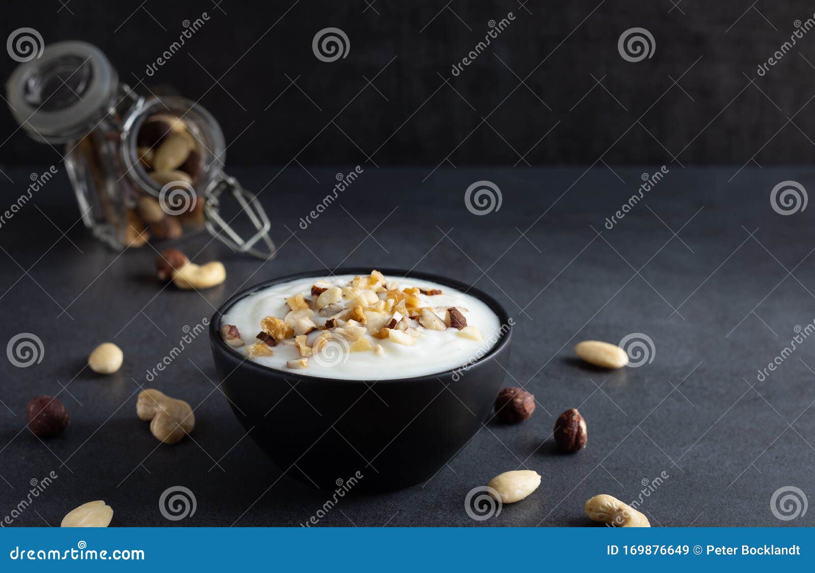 Organic Yoghurt with a Mix of Nuts Stock Image Image of healthy, meal
