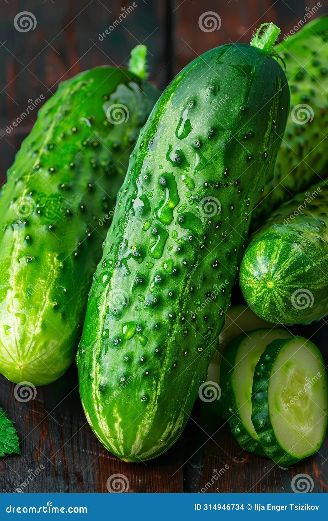 organically cultivated ripe cucumbers thriving in a controlled greenhouse environment