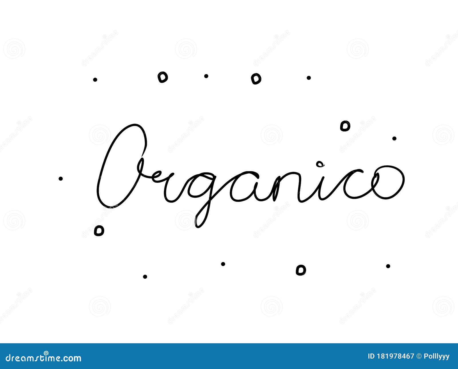 organico phrase handwritten with a calligraphy brush. organic in italian. modern brush calligraphy.  word black