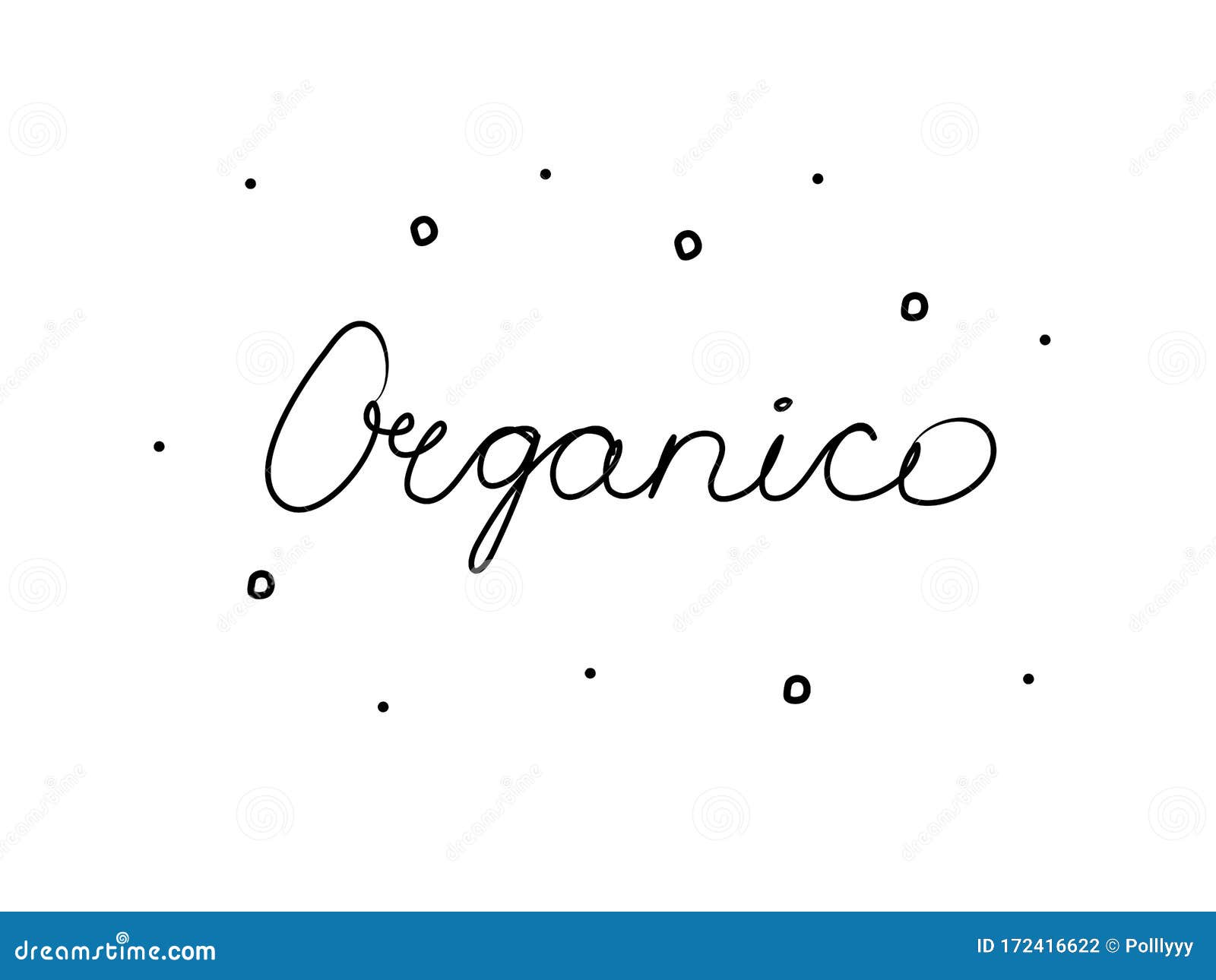 organico phrase handwritten with a calligraphy brush. organic in spanish. modern brush calligraphy.  word black