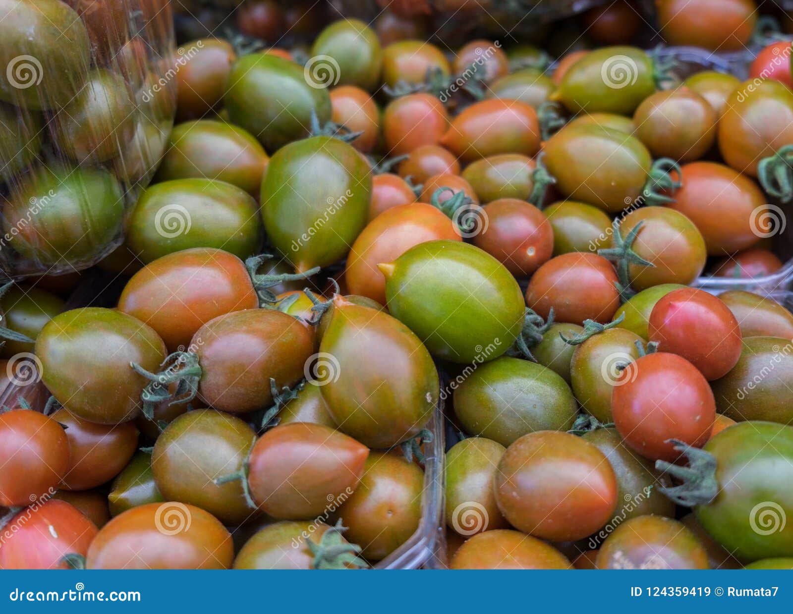 Organics Red and Green Cherry Tomatoes at City Market Stock Image ...