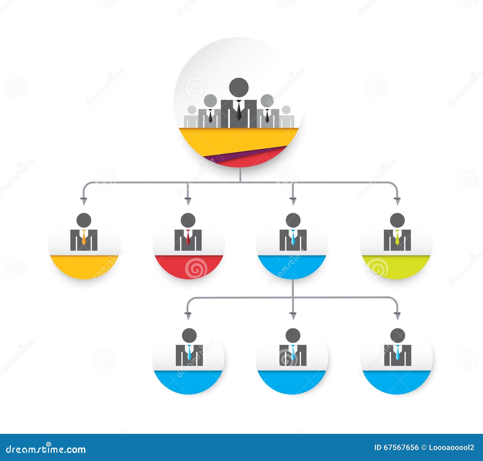 organisation chart. corporate relation chart. org tree.  stock.