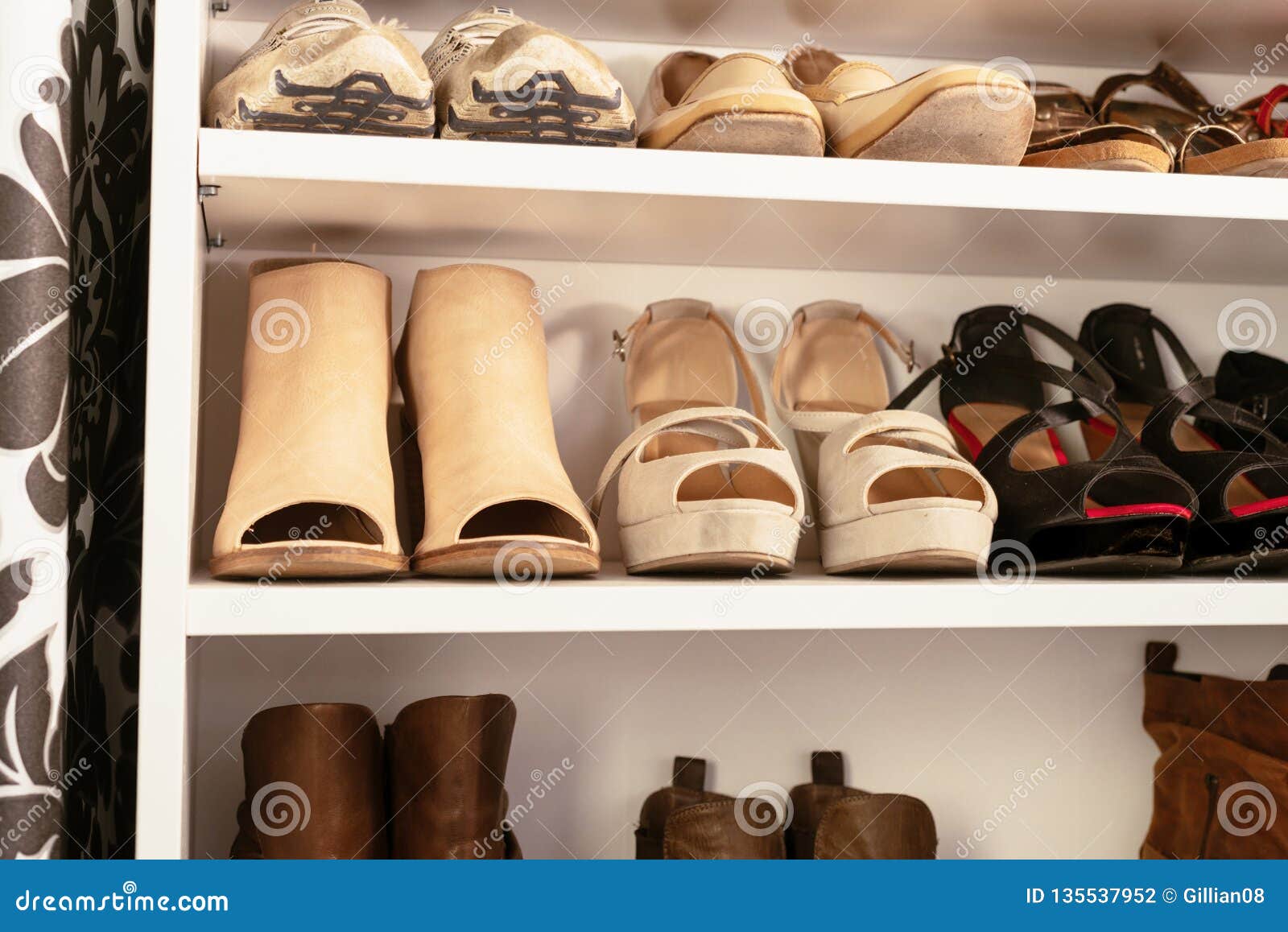 Organised Wardrobe The Shoe Storage Stock Photo Image Of System