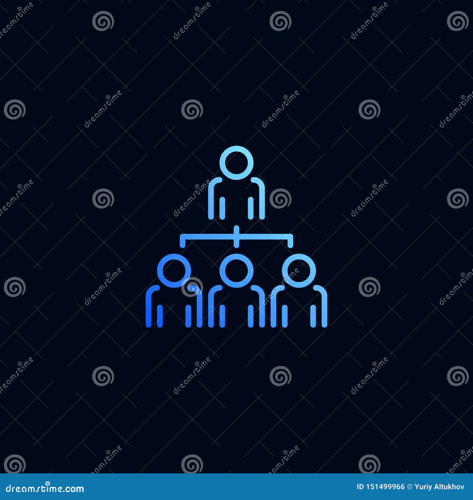 Organization Chart, Company Structure Line Icon. Vector Illustration in