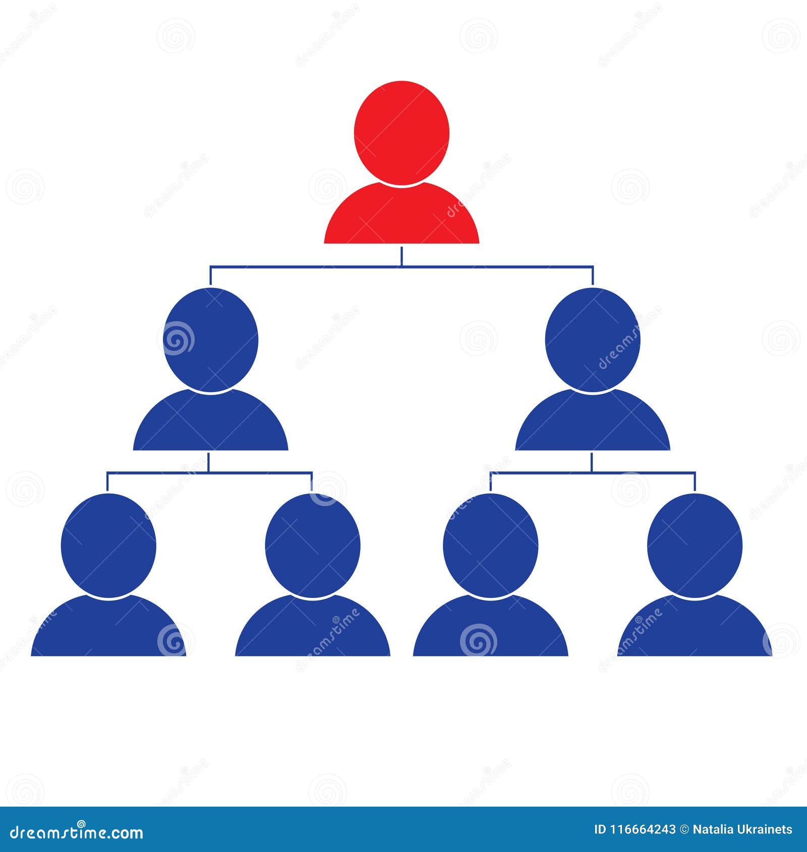 Organization Chart With People Icons Cartoon Vector