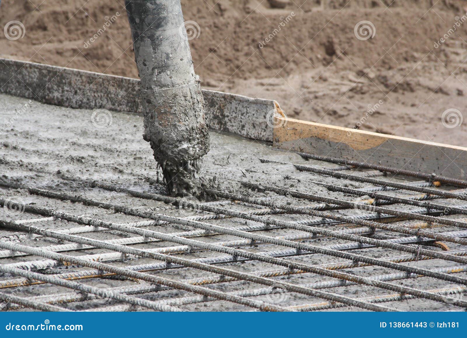 The Organization Of Concrete Work. Stock Image - Image of base, metal