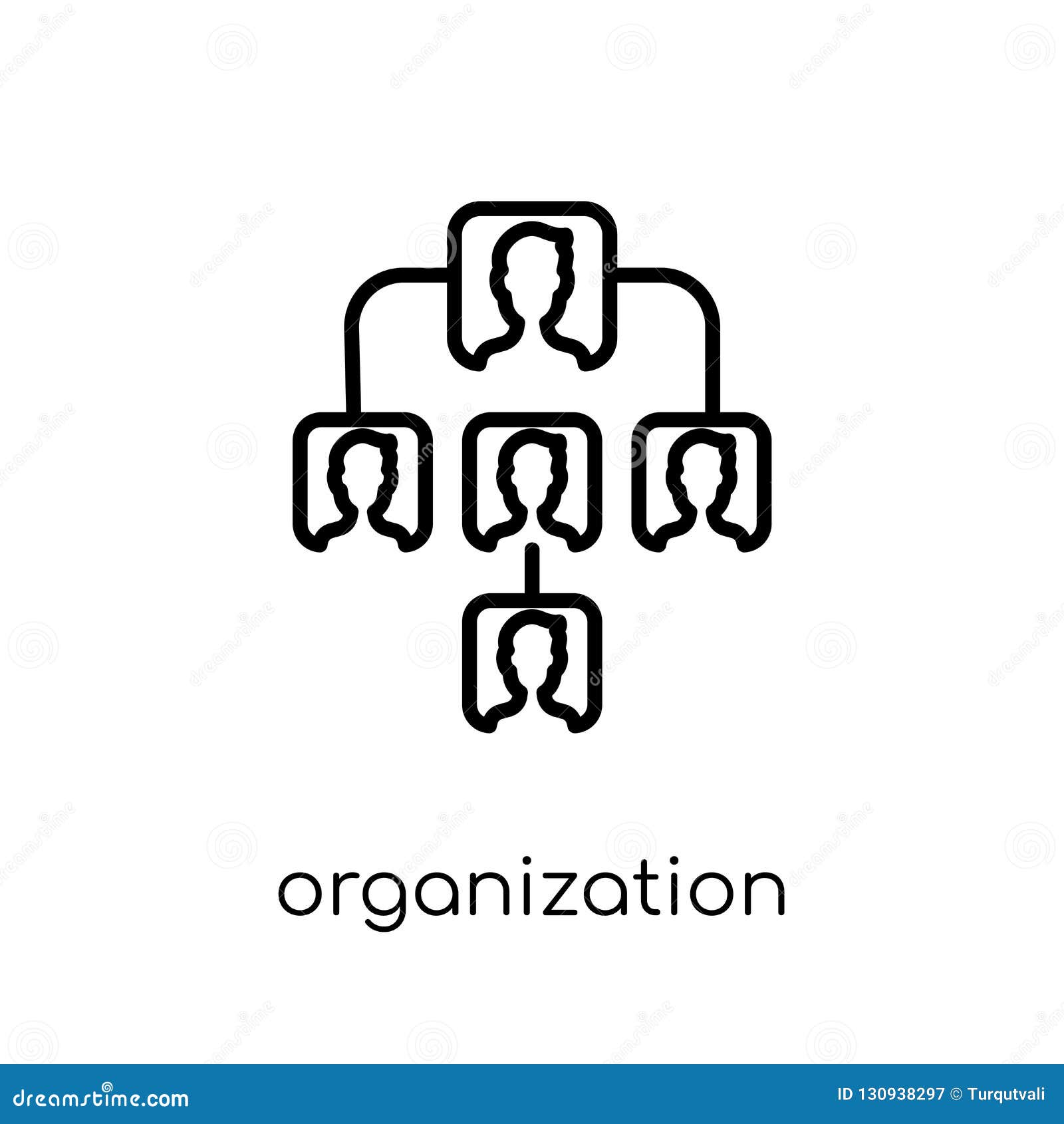 Organization Icon Trendy Modern Flat Linear Vector Organization Stock