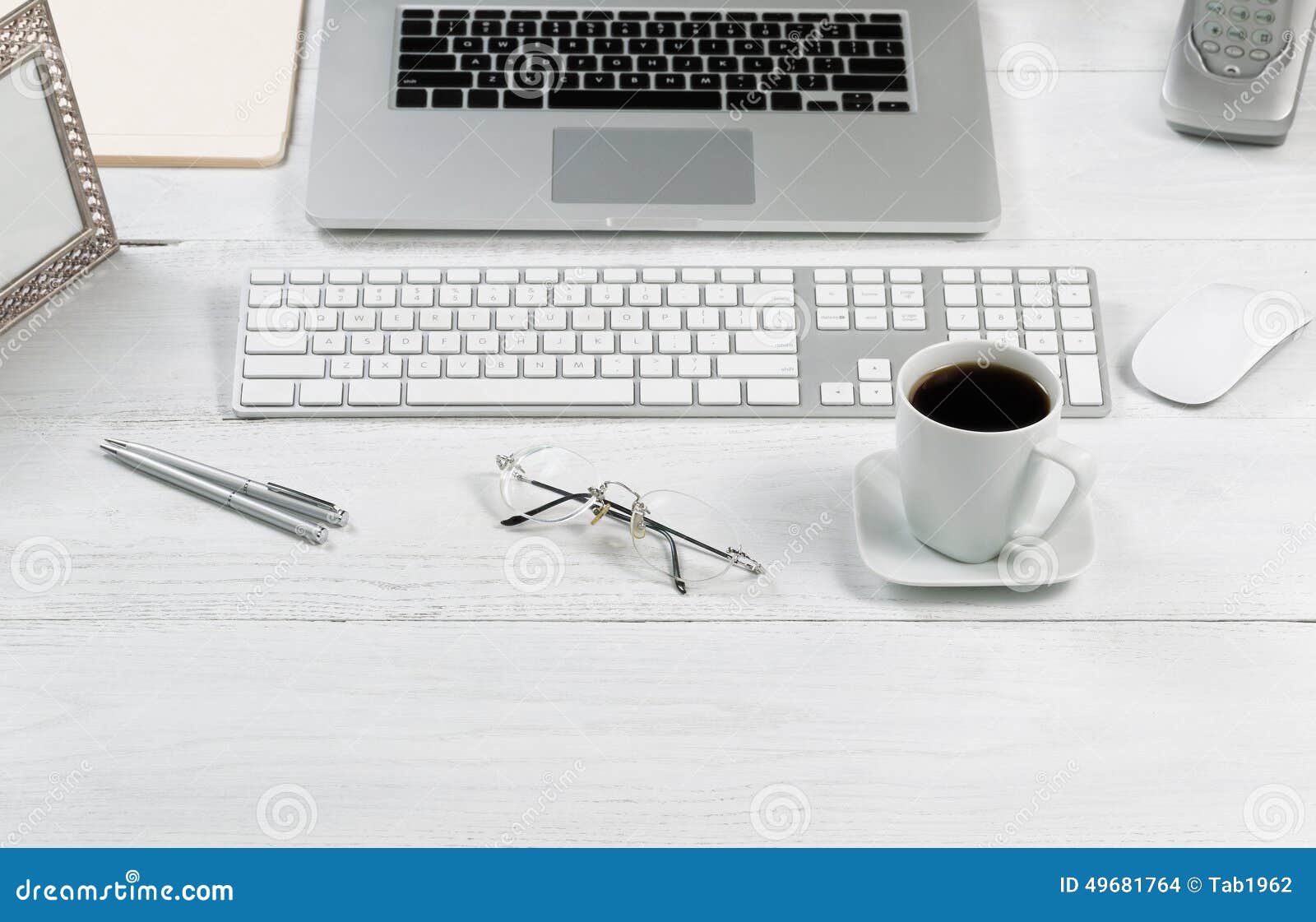 Organized Desktop Setup For Work Efficiency Stock Photo - Image of